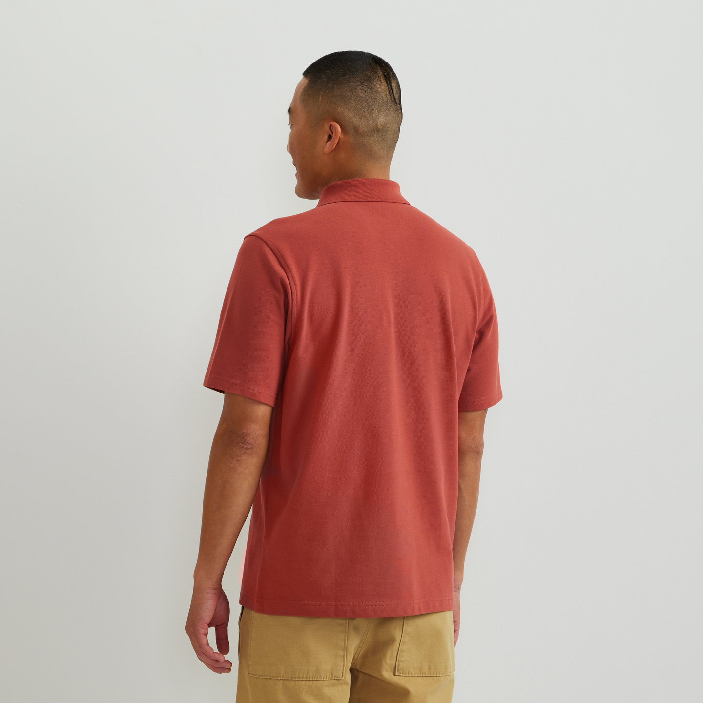 Men's Signature Piqué Short-Sleeve Polo-Mineral Red-Regular-F1