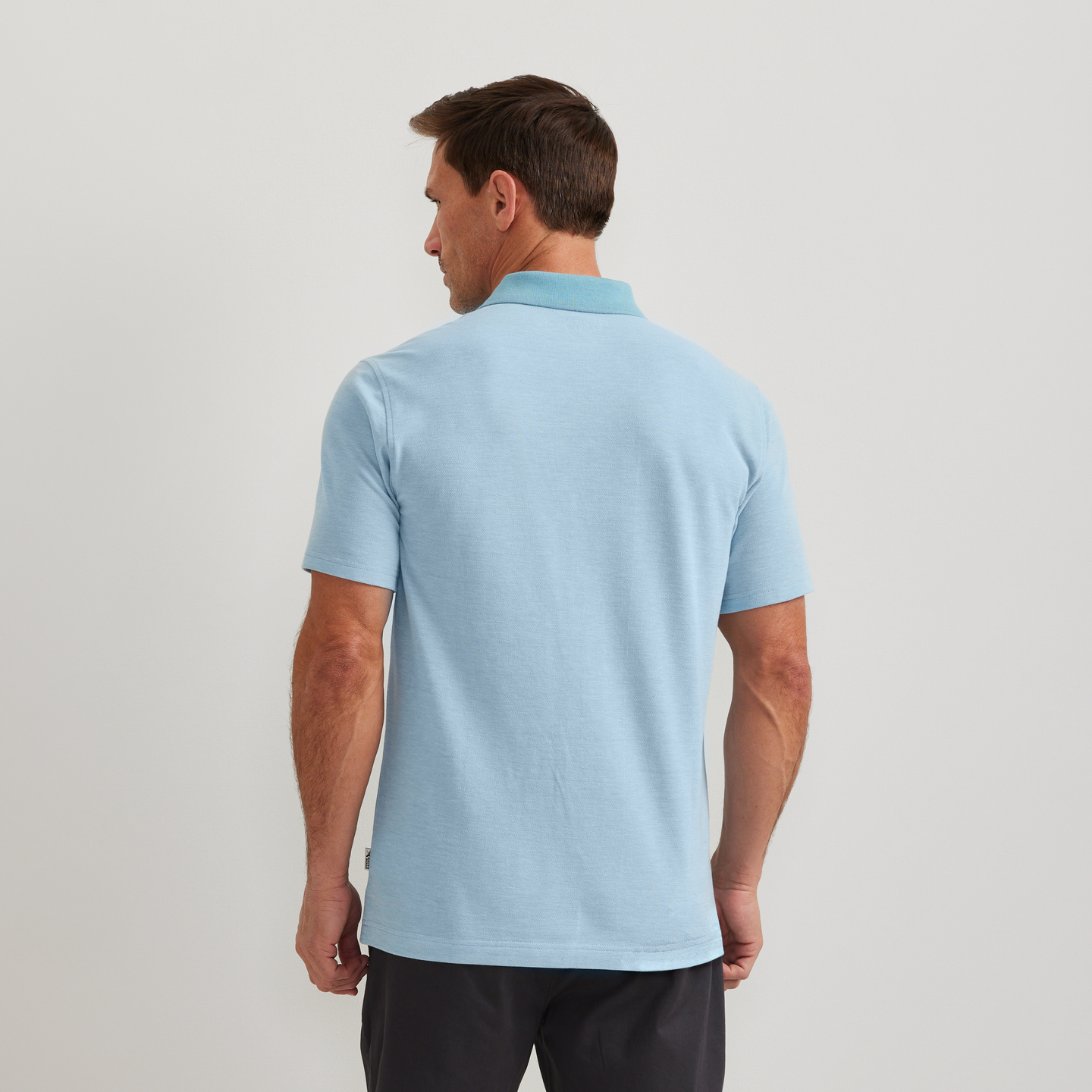 Men's Signature Piqué Short-Sleeve Polo-Blue Fog-Regular-F1