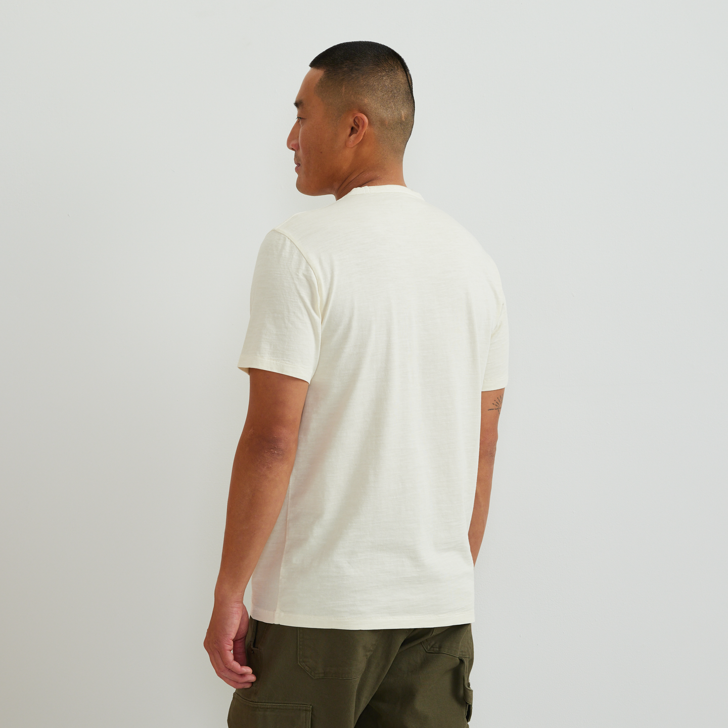 Men's Sunwashed Cotton T-Shirt-Ivory-Regular-F1