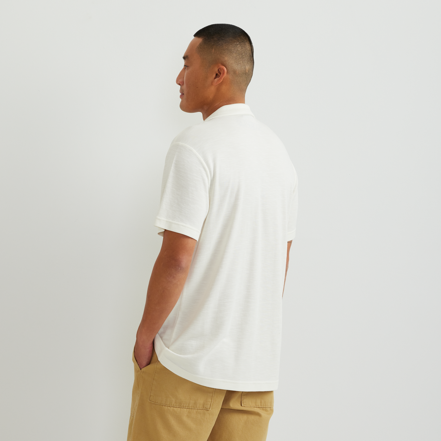 Men's SS Journey Modal Polo Stripe-Ivory-Regular-F1