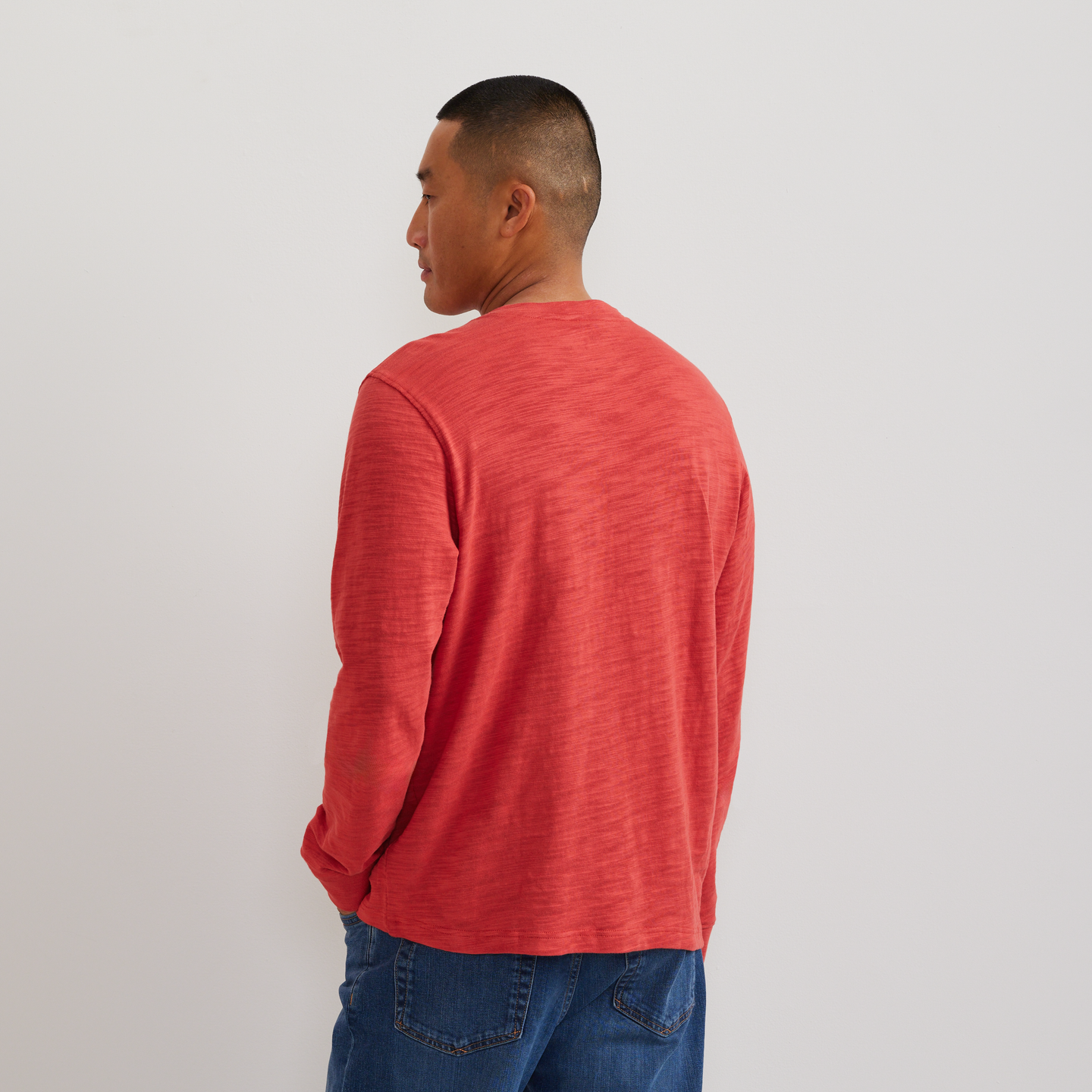 Men's Slub Jersey Henley-Rhubarb-Regular-F1