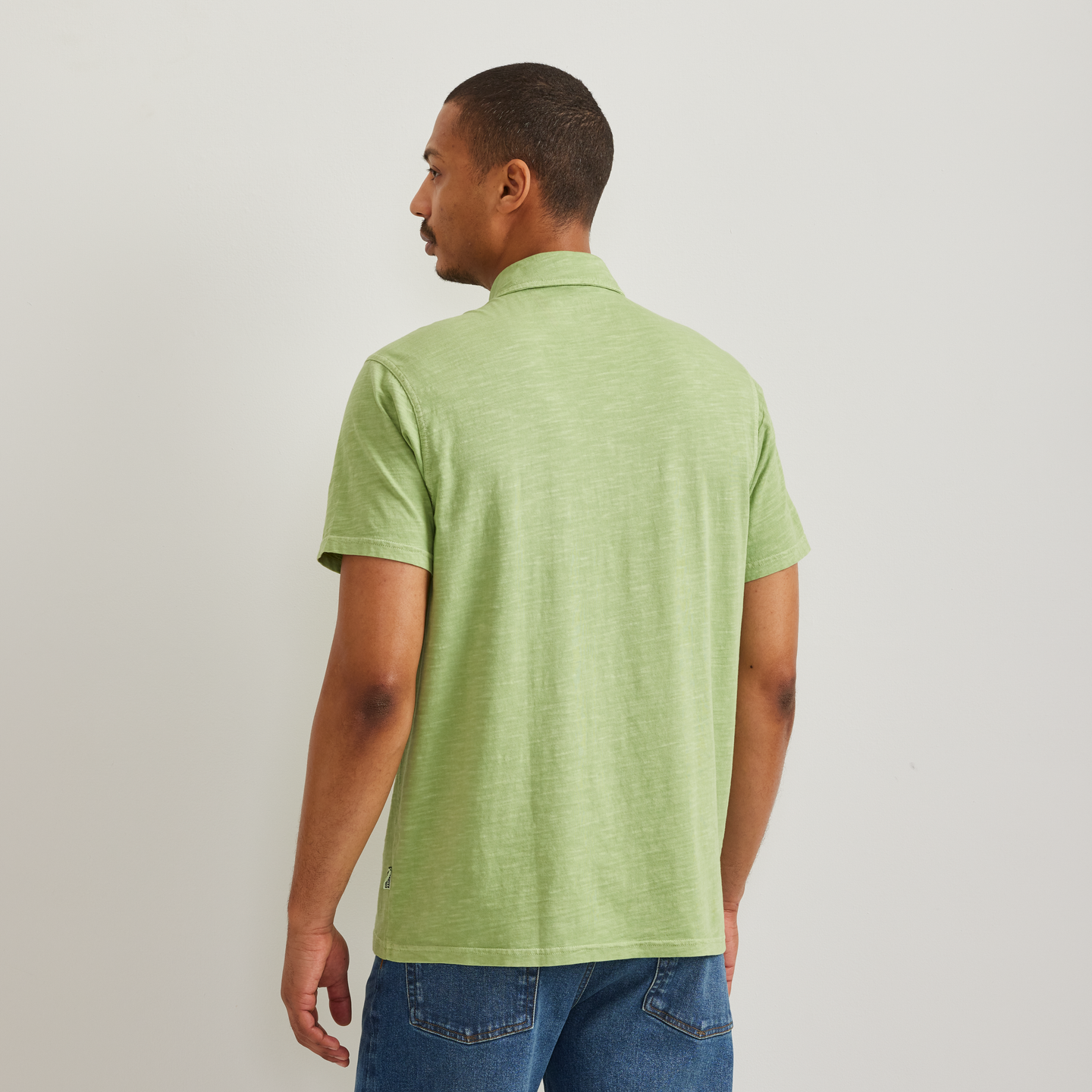 Men's Sunwashed Cotton Pocket Polo-Leaf-Regular-F1
