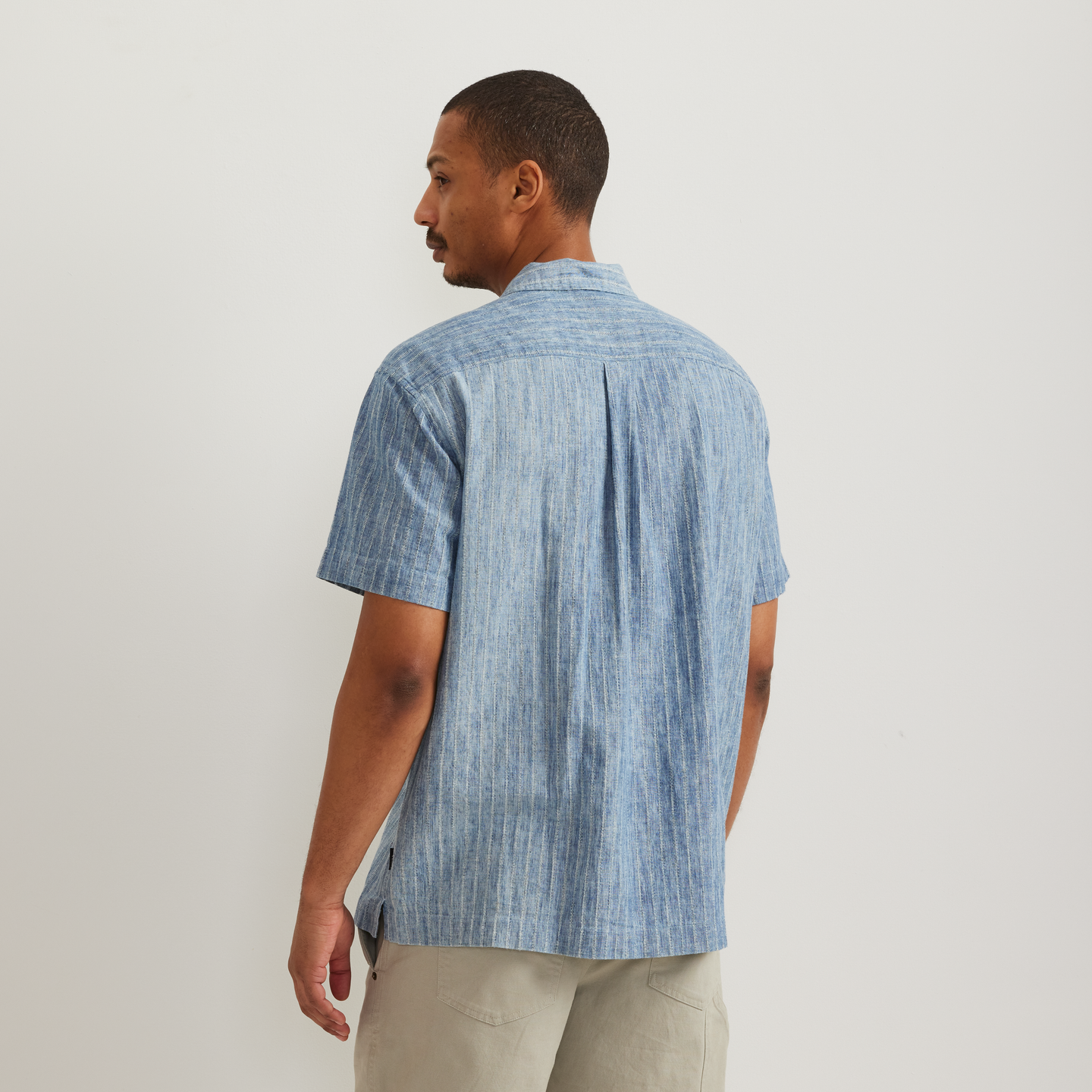 Men's Novelty Camp Shirt- Indigo-Indigo-Regular-F1