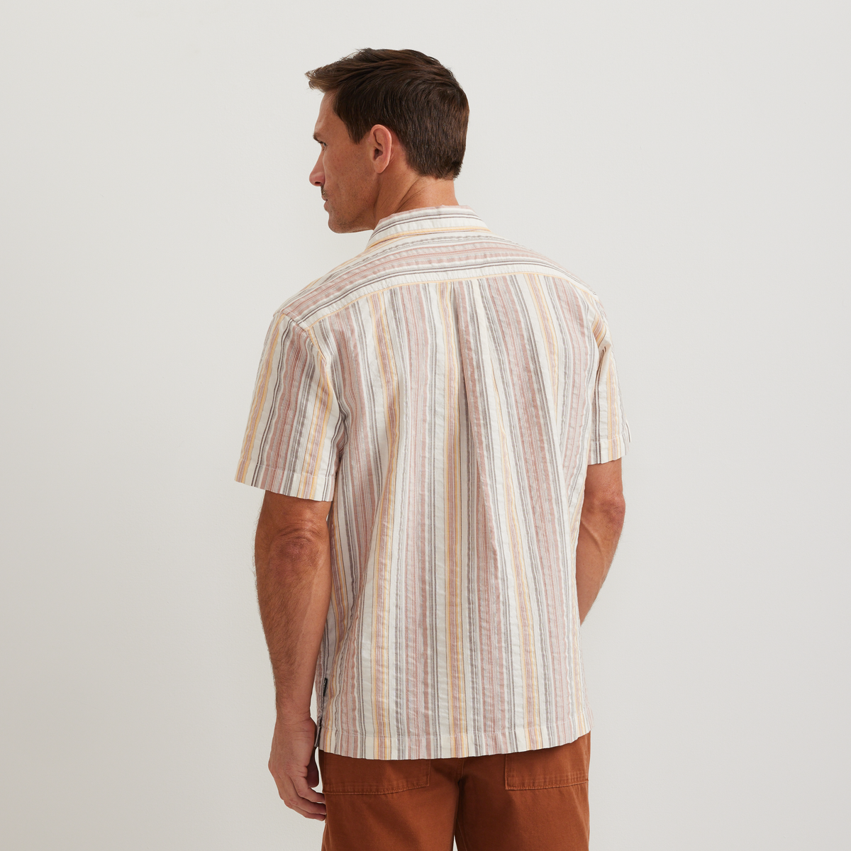 Eddie Bauer Men's Novelty Camp Shirt- Stripe