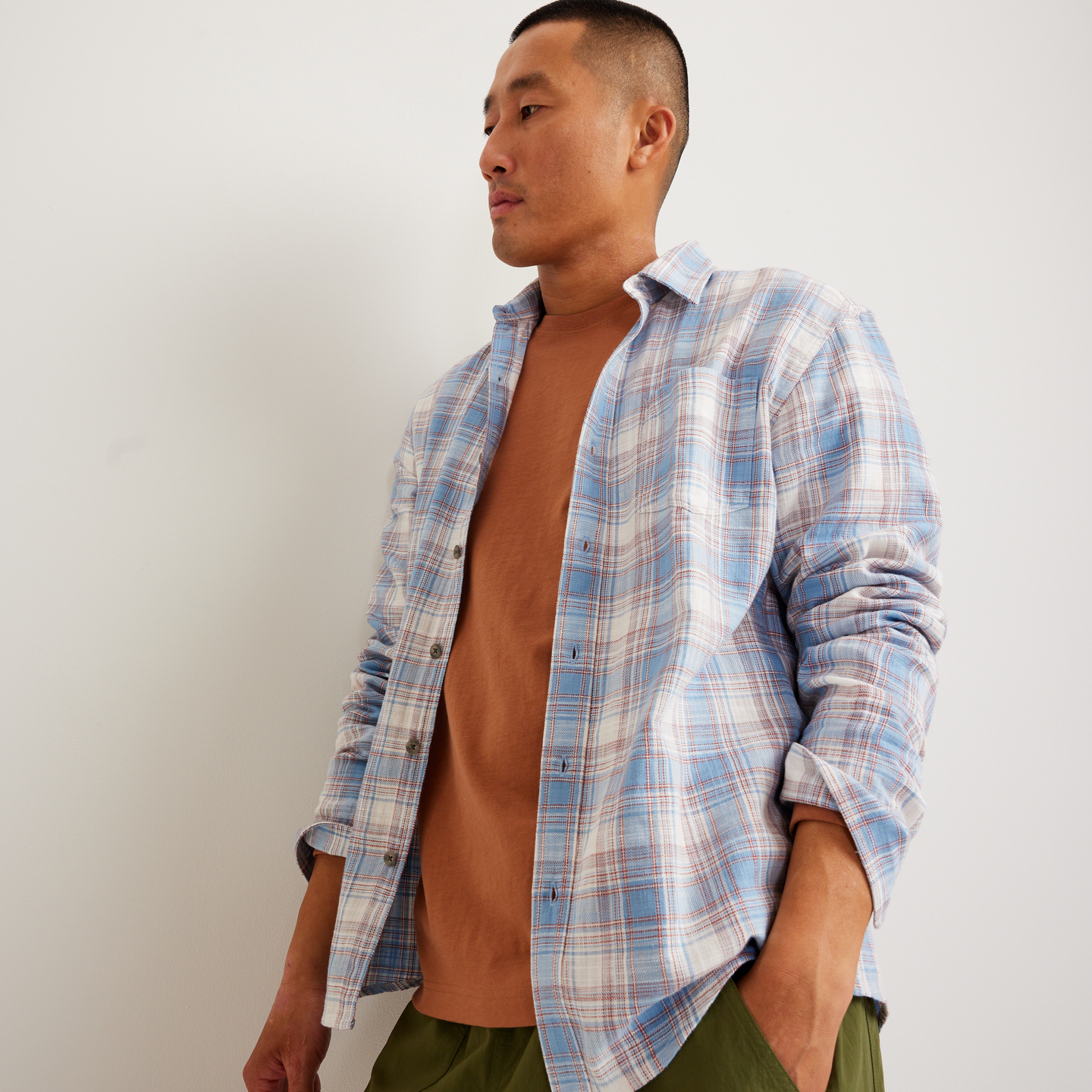 Men's Vintage Shirt-Blue Fog-Regular-T3