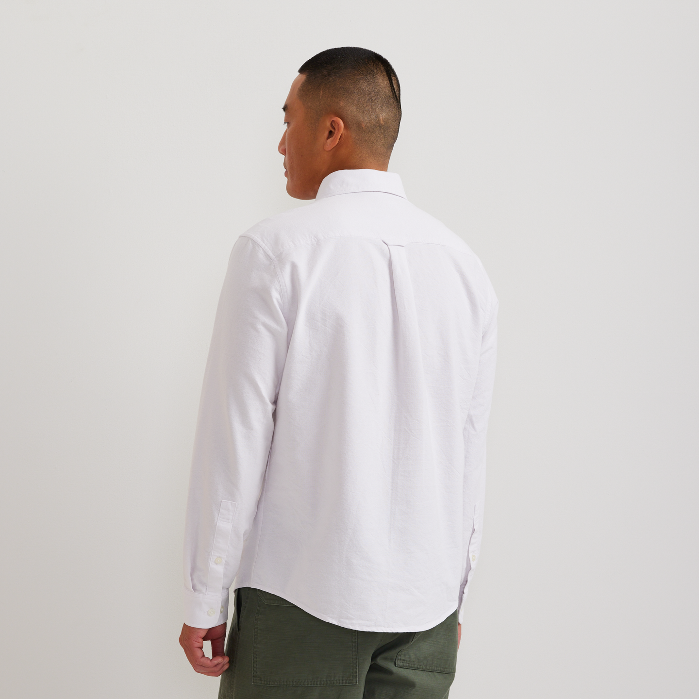 Men's Eddie's Oxford Shirt-White-Regular-F1