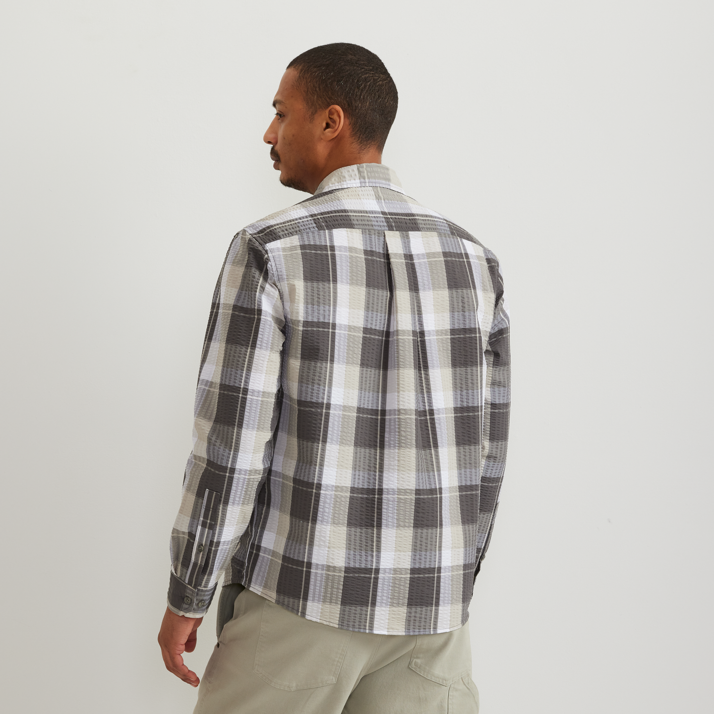 Men's Long-Sleeve Pack It 3.0 Seersucker Shirt-Gray Smoke-Regular-F1