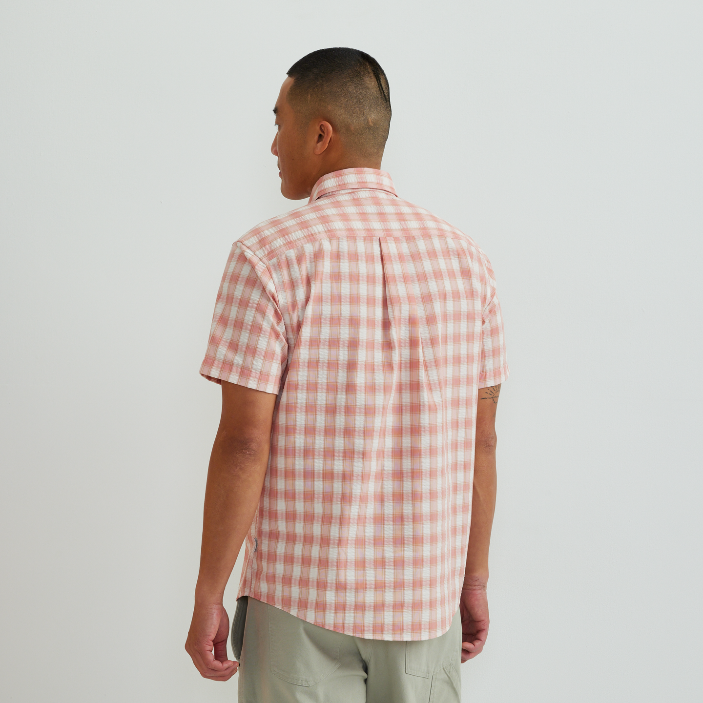 Men's Short-Sleeve Pack It 3.0 Seersucker Shirt-Tangelo-Regular-F1