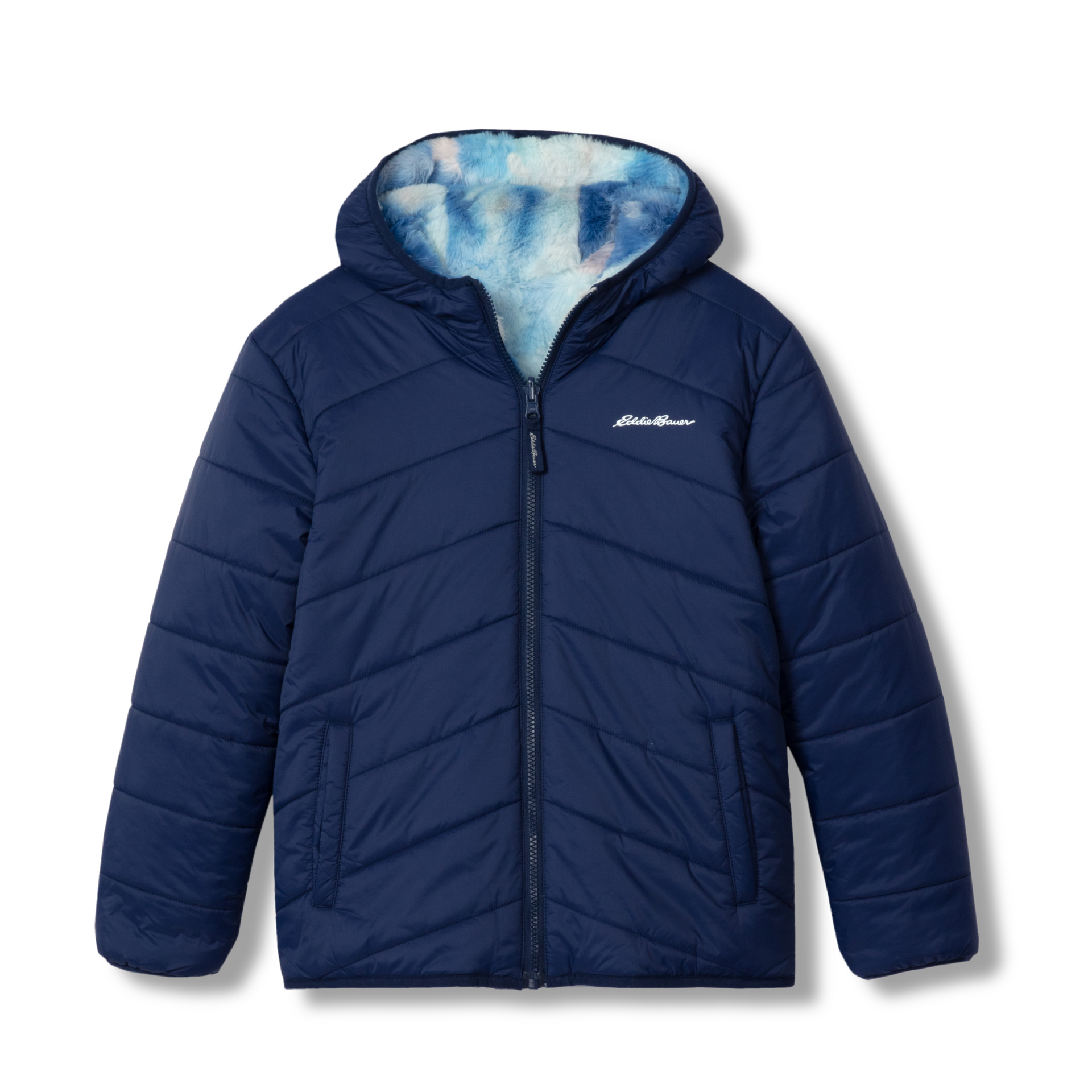 Eddie Bauer Kids Girls Deer Harbor Reversible Hooded Jacket Eddie Bauer Kids Girls Deer Harbor Reversible Hooded Jacket