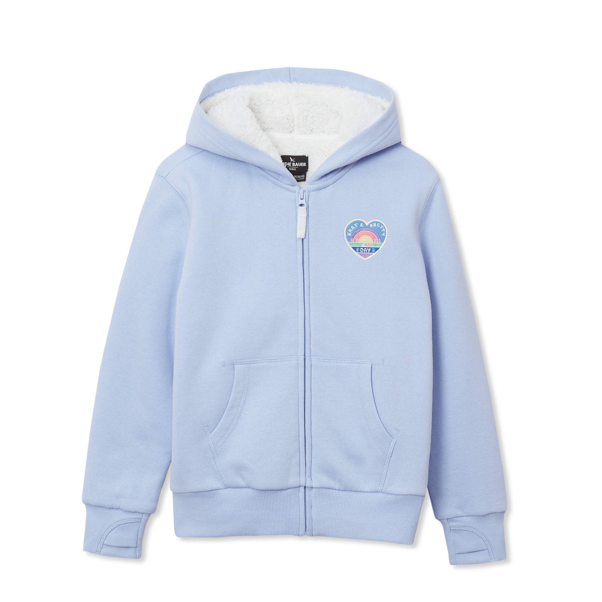 Eddie Bauer Girls Camp Fleece Faux Shearling-Lined Hoodie