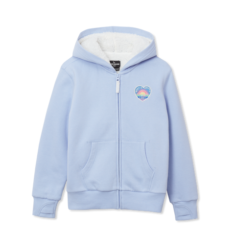 Eddie Bauer Girls Camp Fleece Faux Shearling-Lined Hoodie