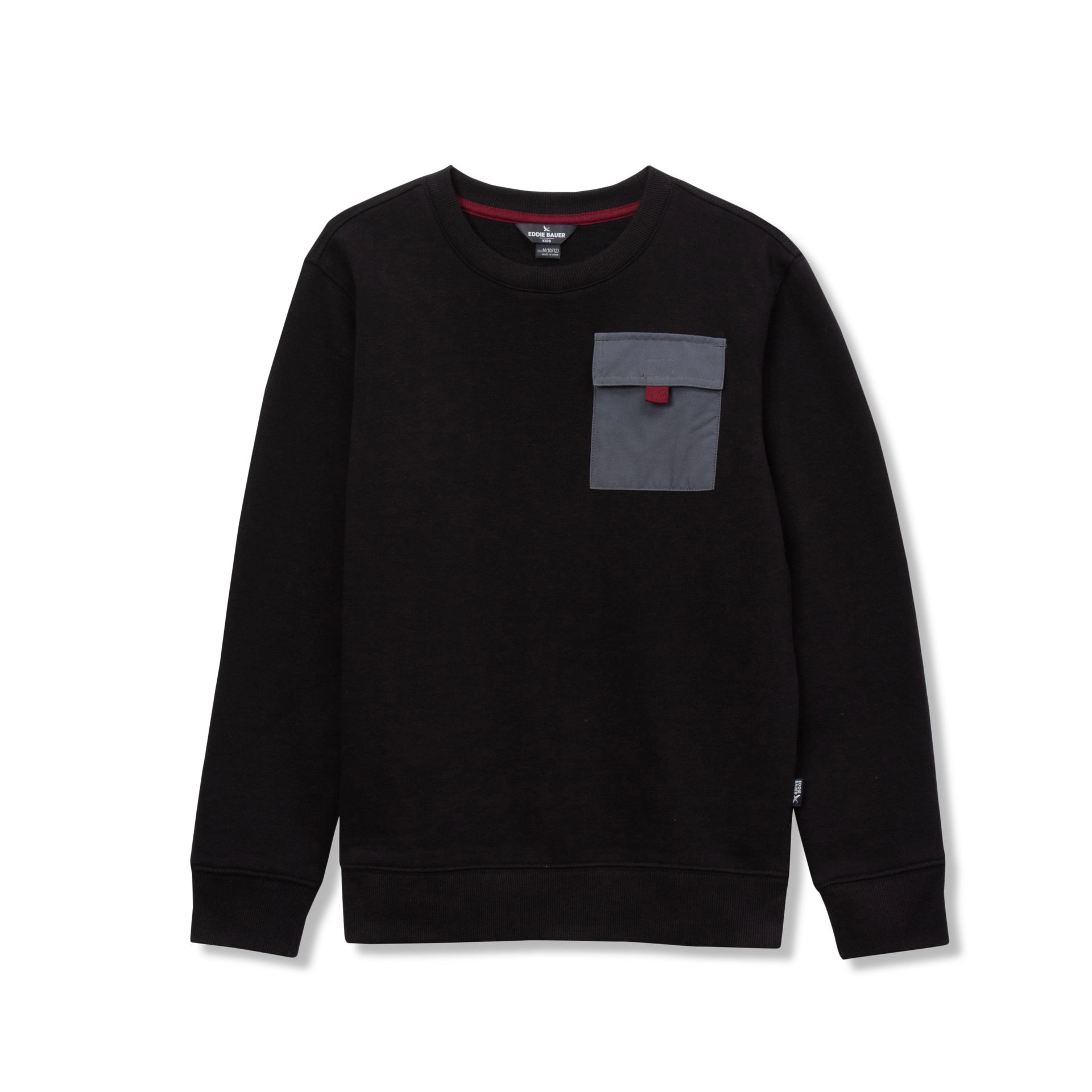 Eddie Bauer Kids Boys Camp Fleece Pocket Crewneck