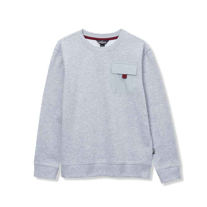 Boys Camp Fleece Pocket Crewneck