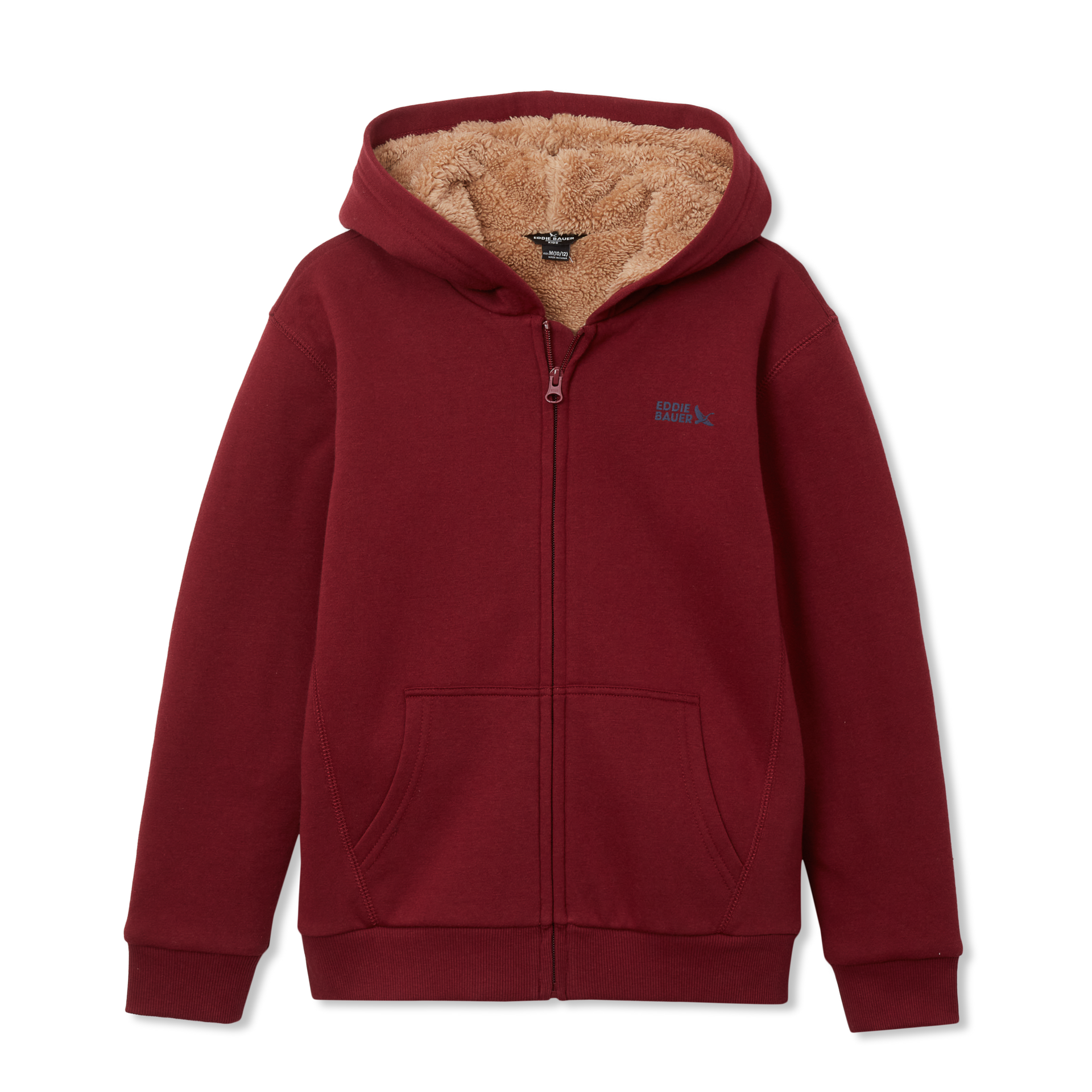 Eddie Bauer Boys Camp Fleece Faux Shearling-Lined Hoodie