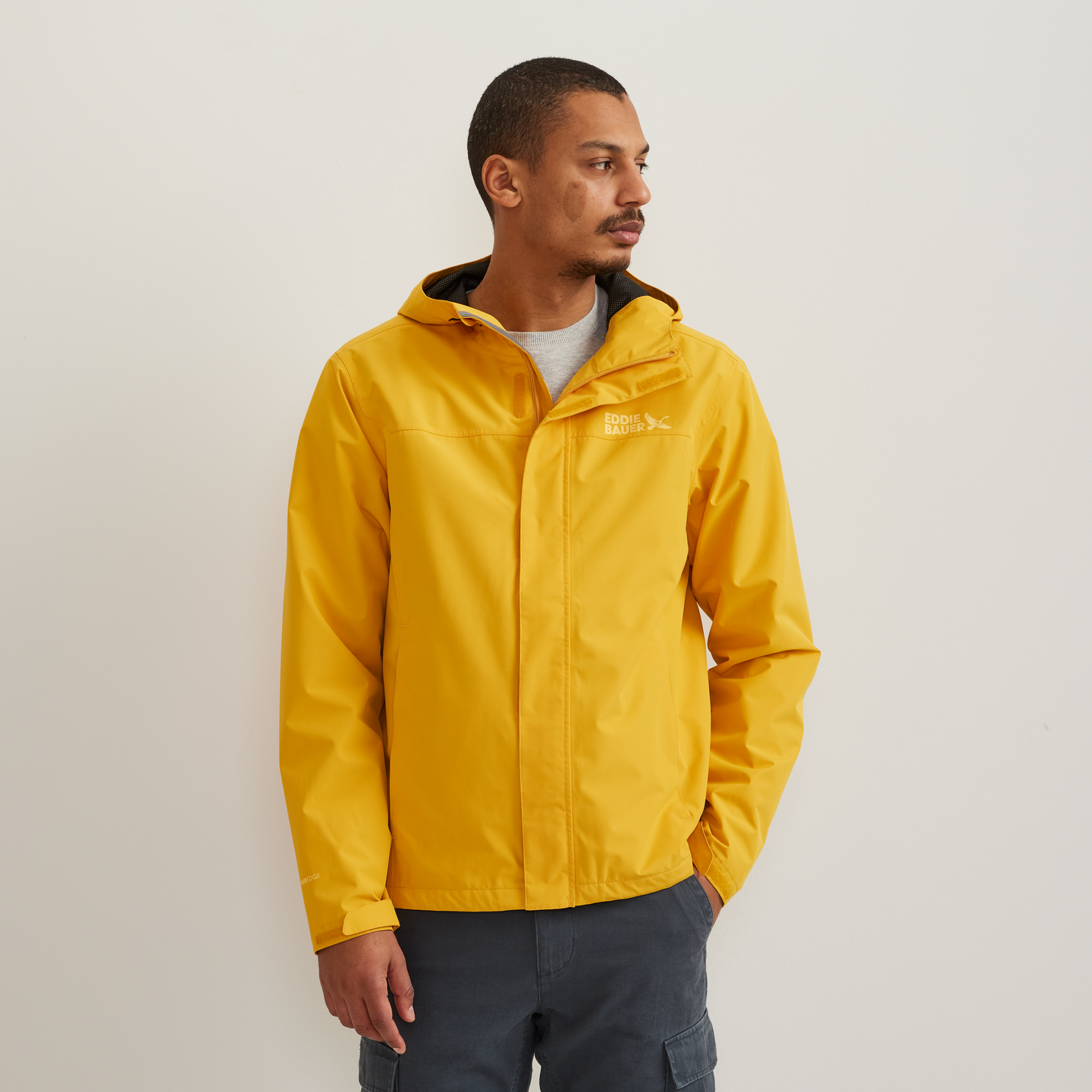 Men's Rain Trek Waterproof Packable Rain Jacket-DK MARIGOLD-Regular-C1