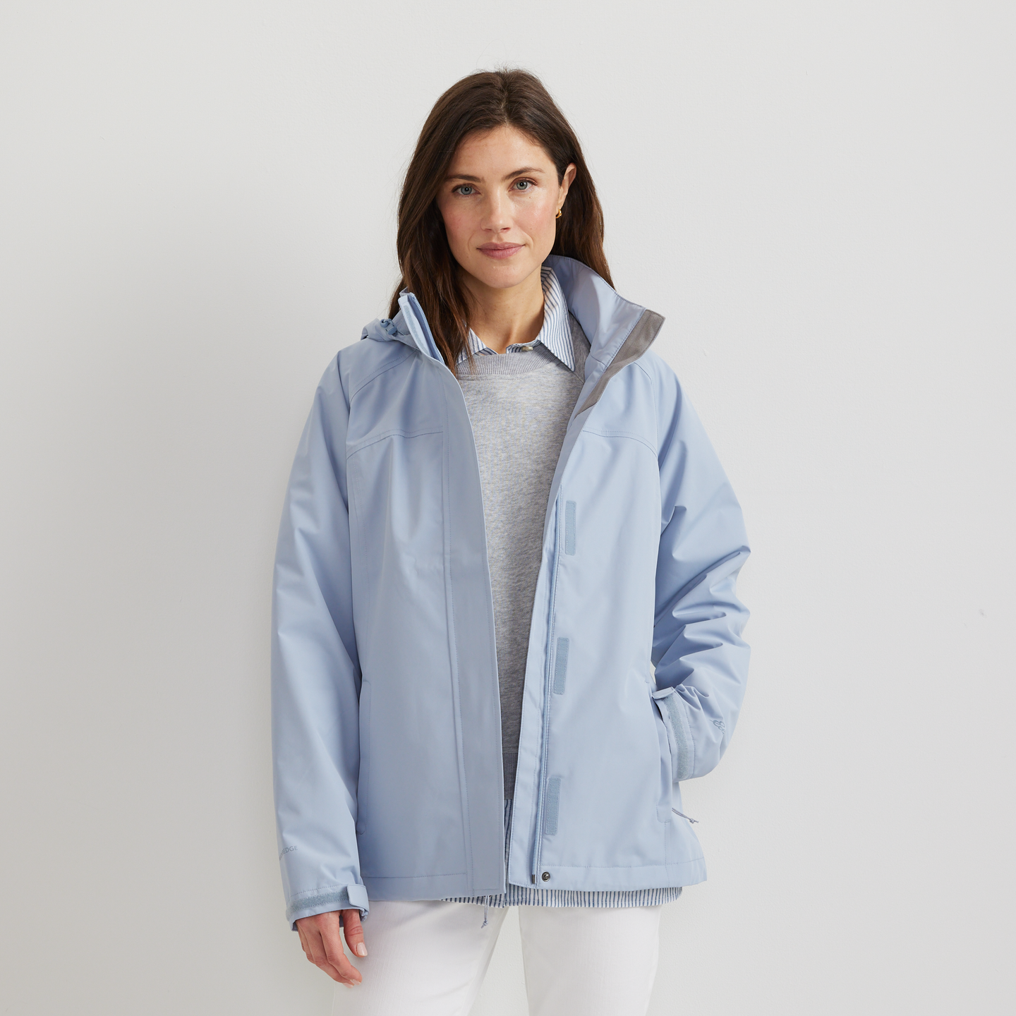 Women's Rainfoil® Waterproof Packable Hooded Rain Jacket-Blue Smoke-Regular-C1