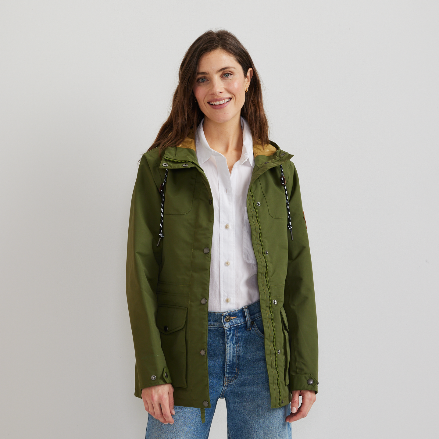 Women's Charly Waterproof Hooded Rain Jacket-Irish Moss-Regular-C1