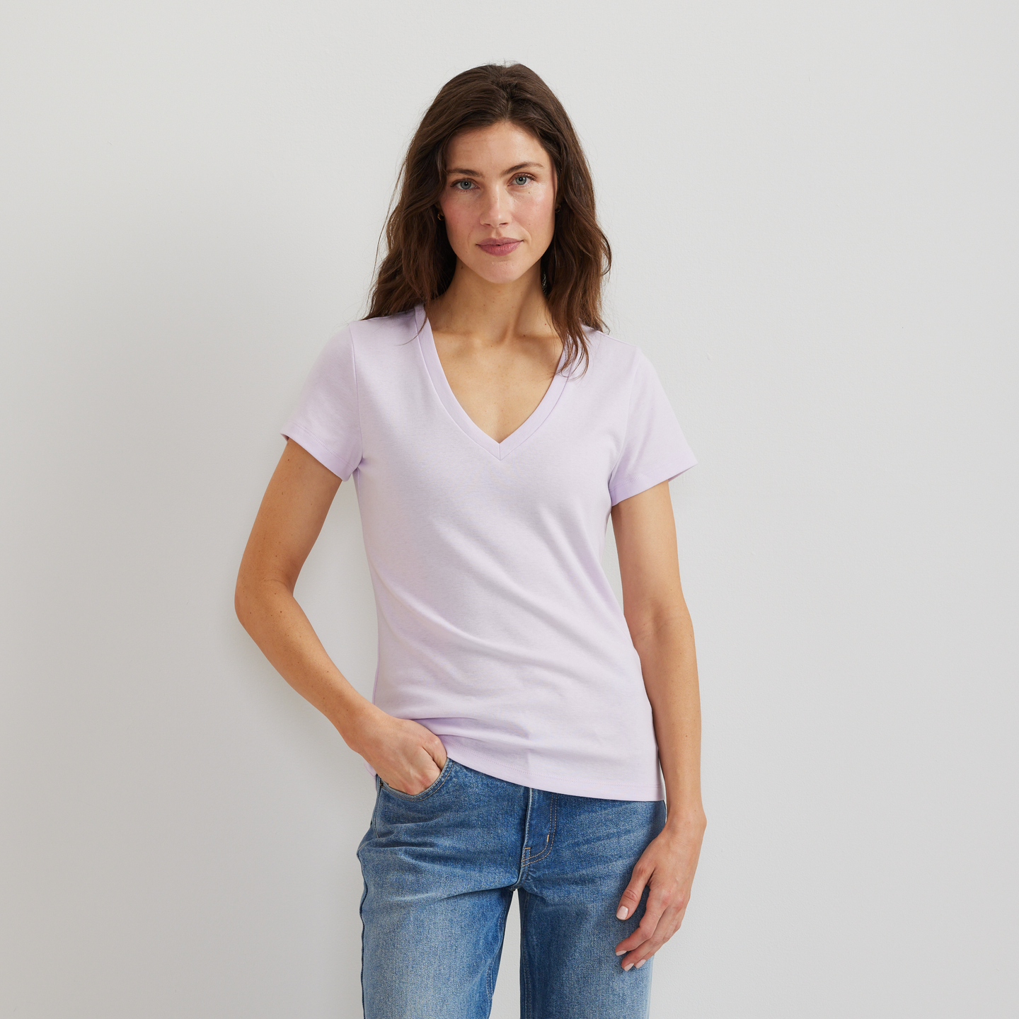 Women's Everyday Short-Sleeve V-Neck T-Shirt-COSMOS-Regular-C1