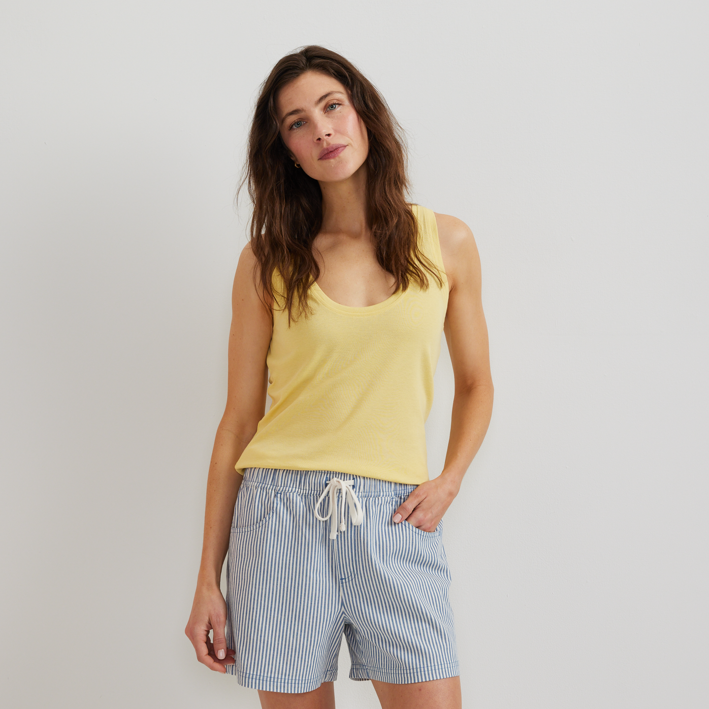 Women's Everyday Scoop-Neck Tank-Yellow-Regular-C1