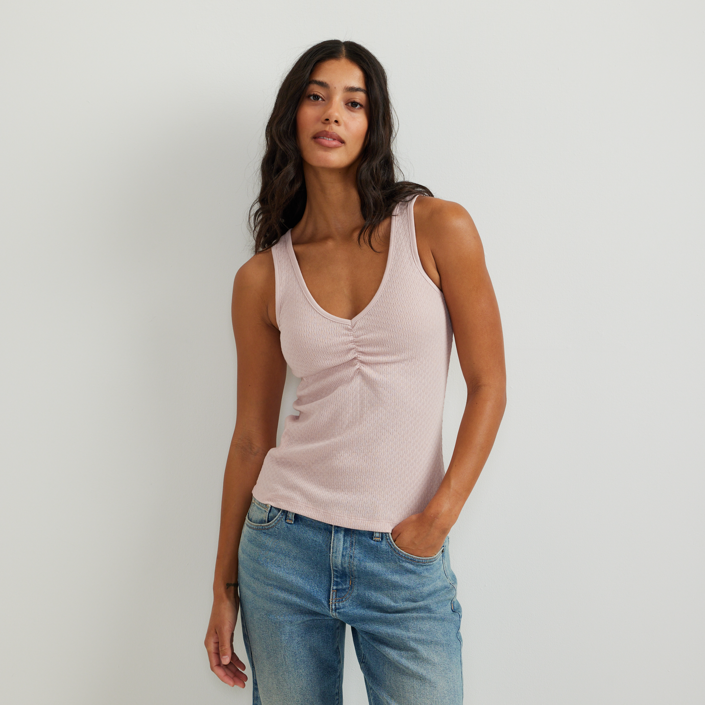 Women's Pointelle Dobby Tank-Calla Lily-Regular-C1