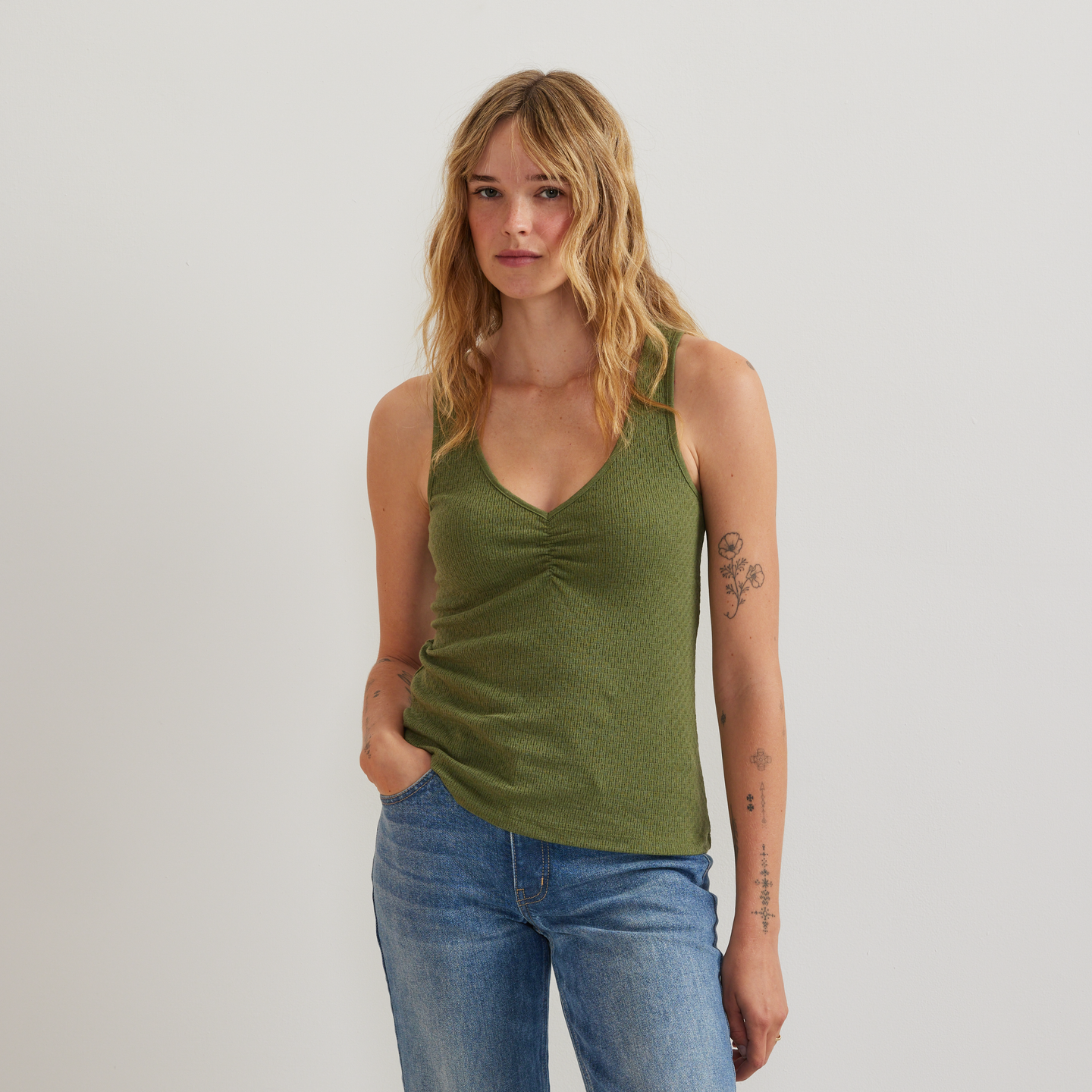 Women's Pointelle Dobby Tank-Palm-Regular-C1