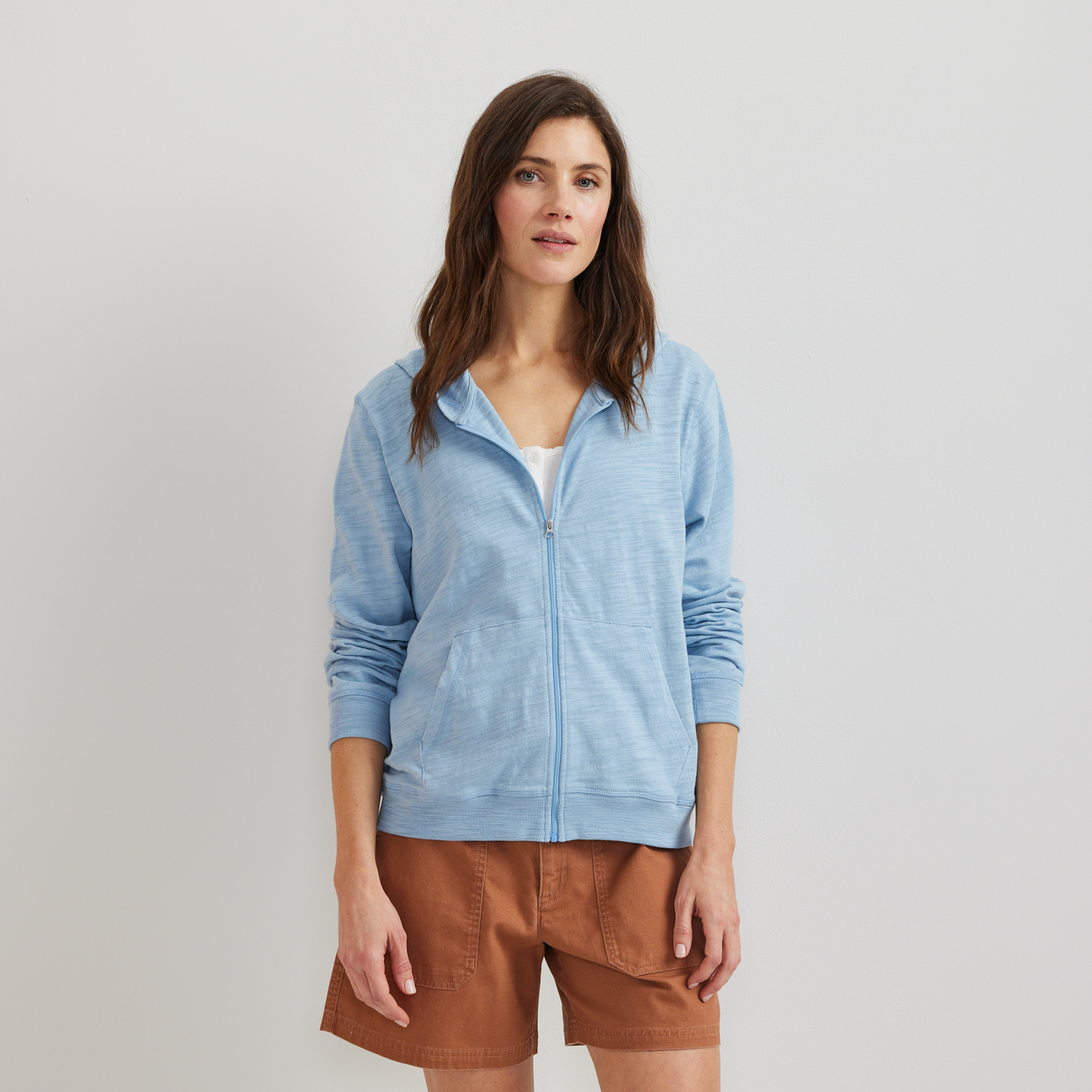 Women's Waverly Cotton Slub Full-Zip Sweatshirt-Slate Blue-Regular-C1