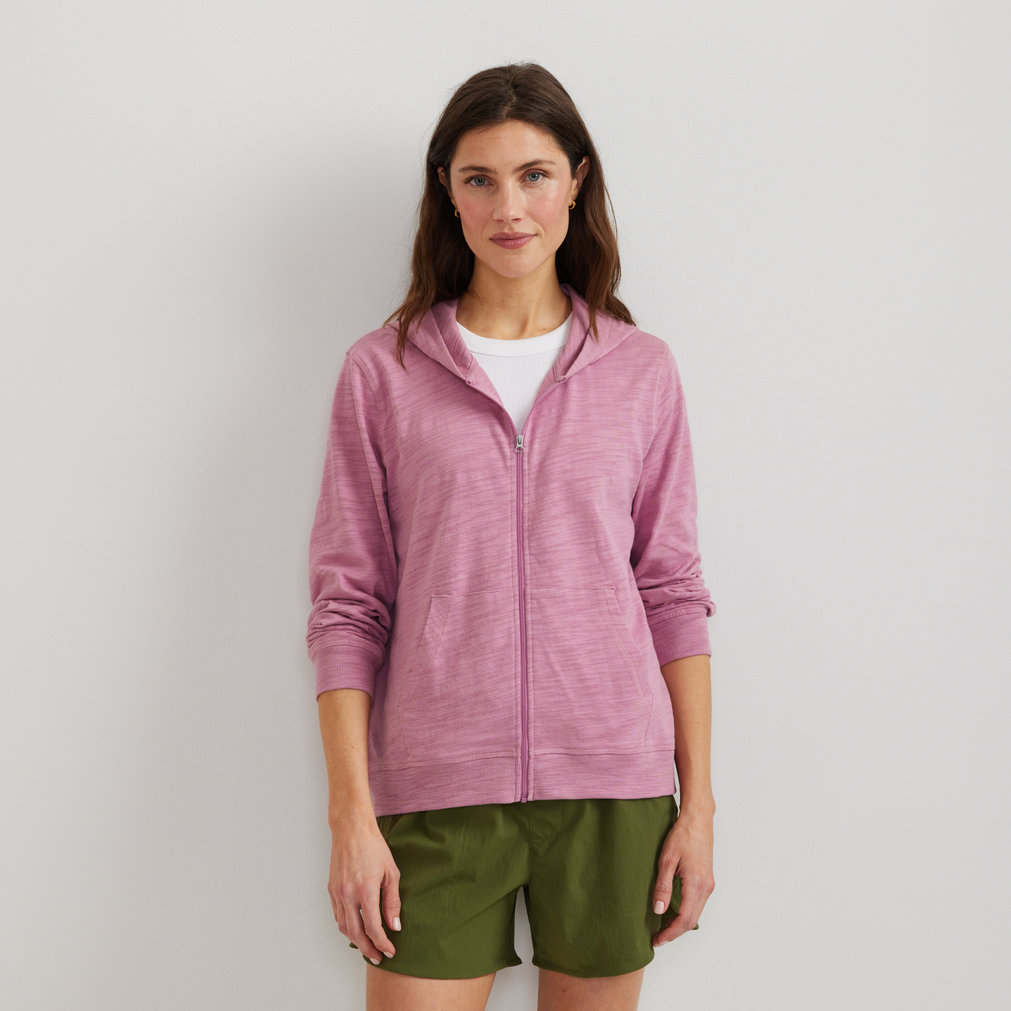 Women's Waverly Cotton Slub Full-Zip Sweatshirt-Vintage Rose-Regular-C1