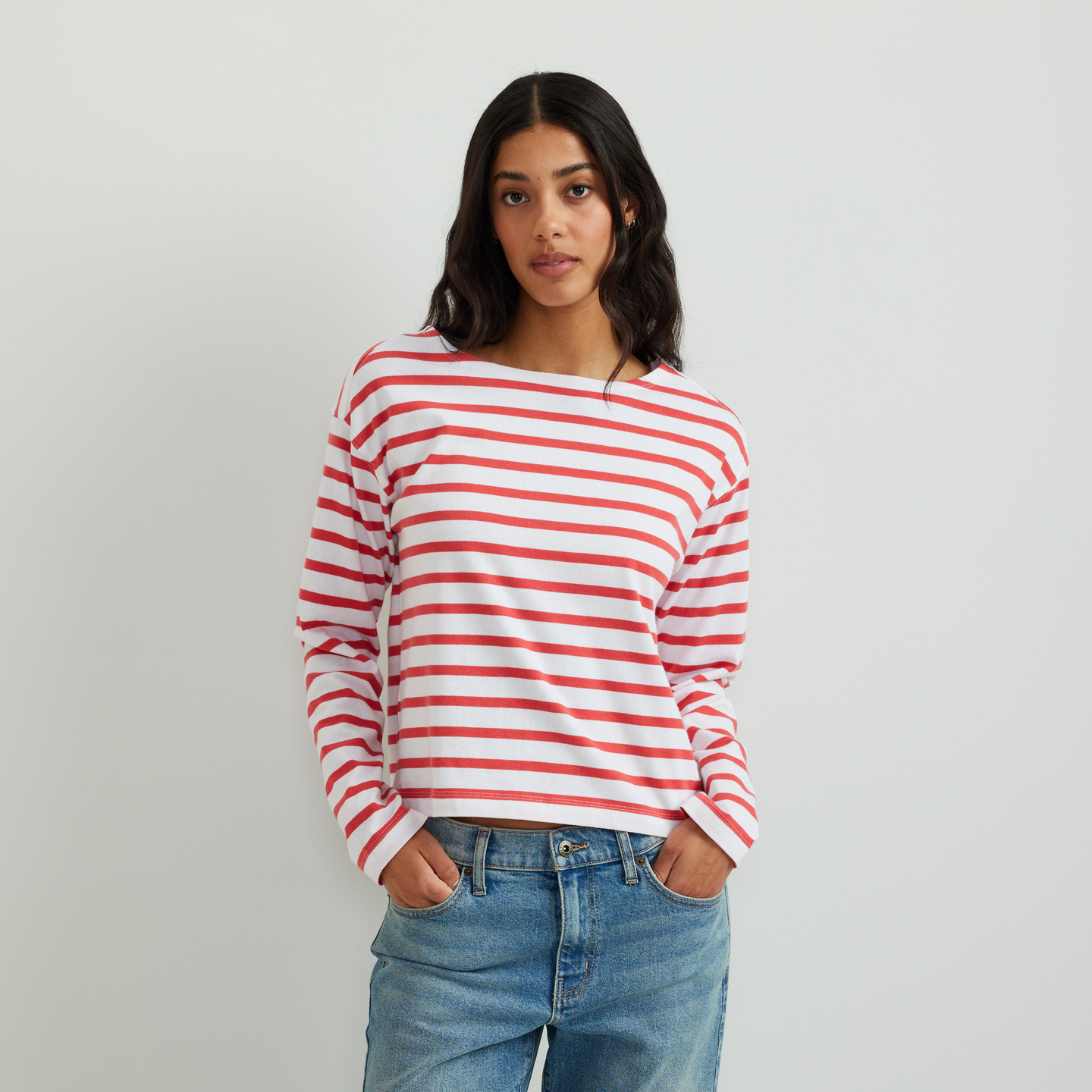 Women's Sailor Bateau Neck T-Shirt-Rhubarb-Regular-C1