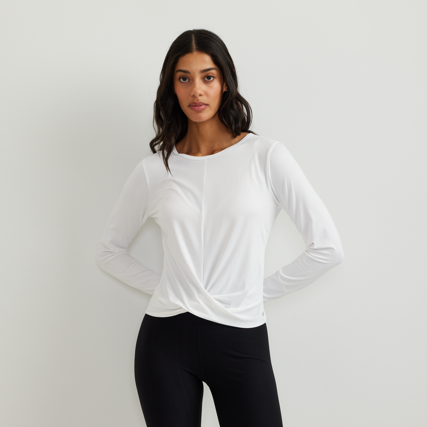Women's Surreal Wrap-Front Travel T-Shirt-White-Regular-C1