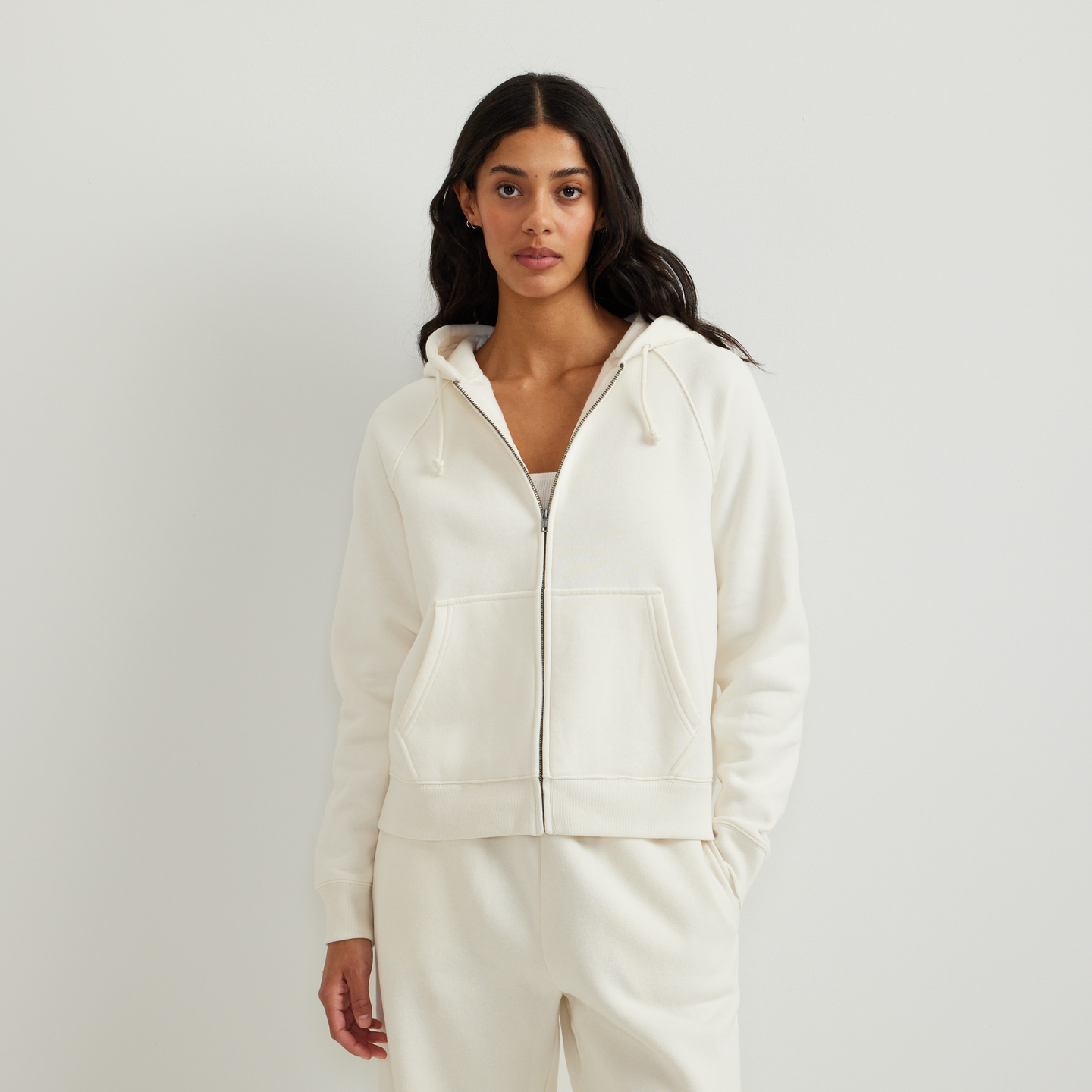 Women's Vintage Soft Full-Zip Hoodie-Ivory-Regular-C1