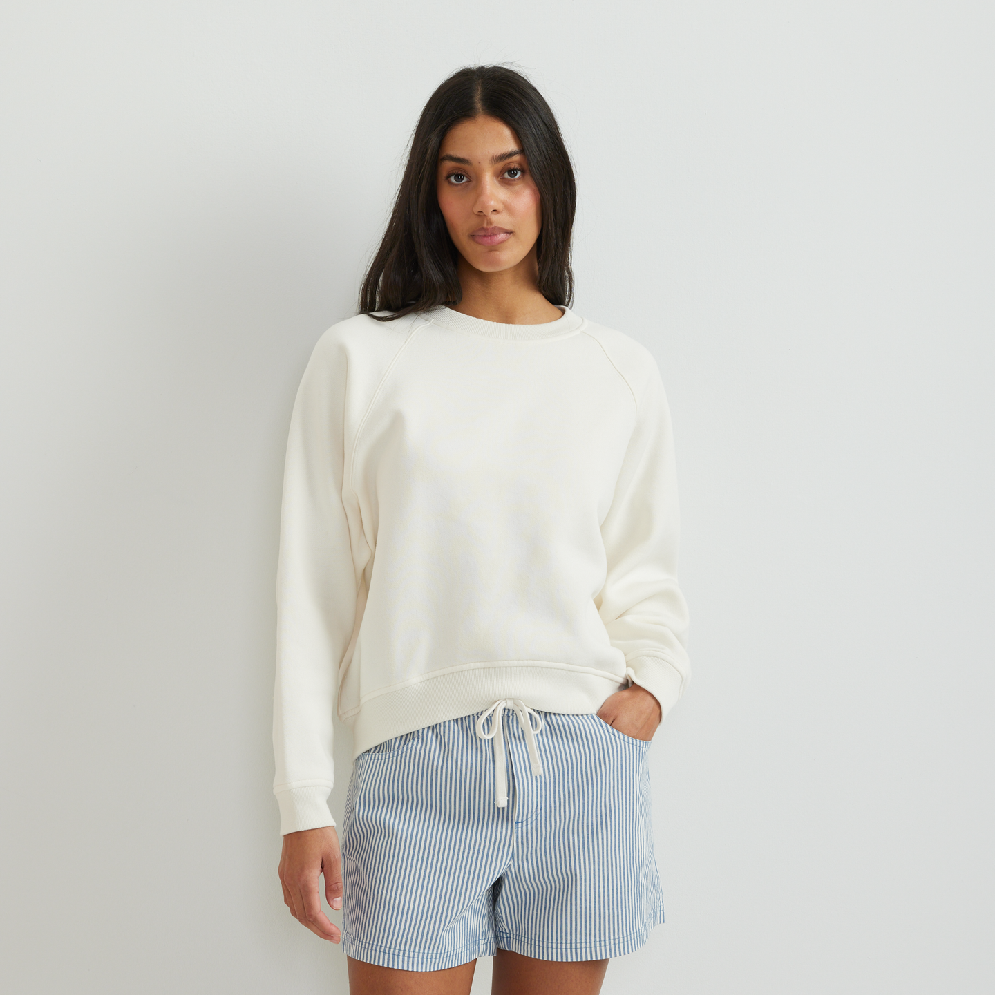Women's Vintage Soft Crew Sweatshirt-Ivory-Regular-C1