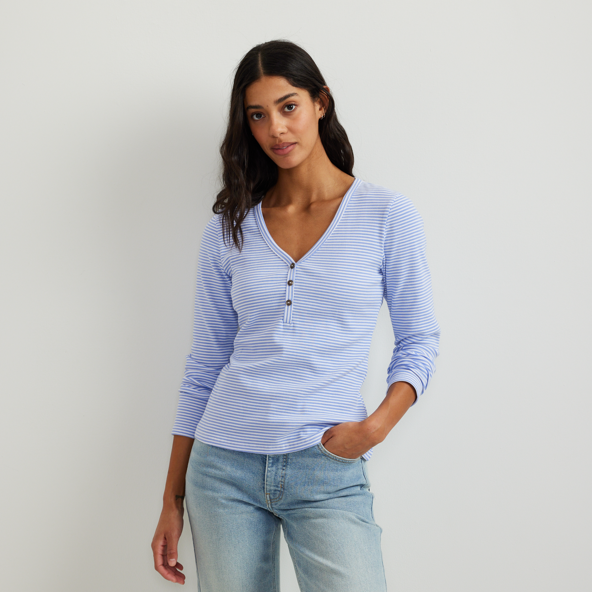 Eddie Bauer Women's LS Rib Henley