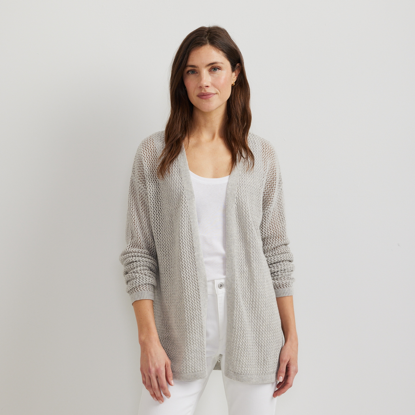 Women's Open-Front Cardigan-Lt Htr Gray-Regular-C1
