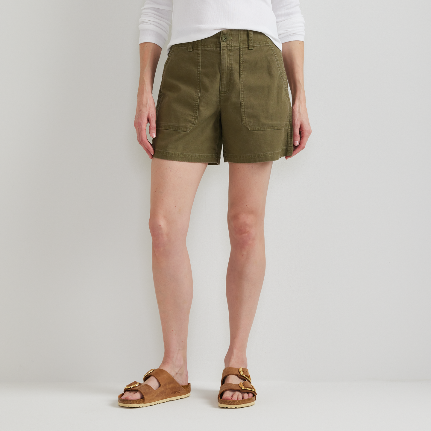 Women's Canvas Utility Shorts-Alder-Regular-C1