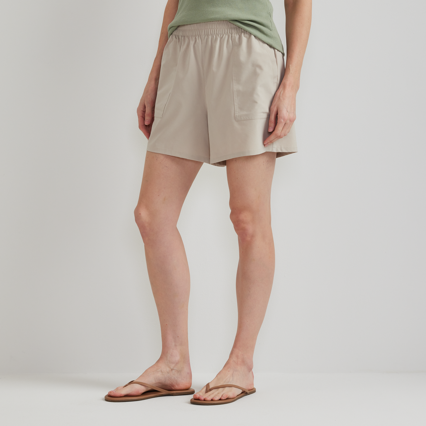 Women's Departure Pull-On Shorts-Pumice-Regular-C1