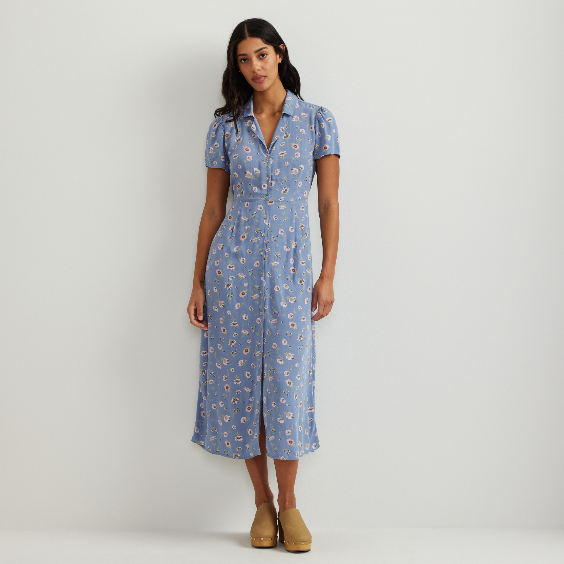 Eddie Bauer Women's Camp Collar SS Midi Dress