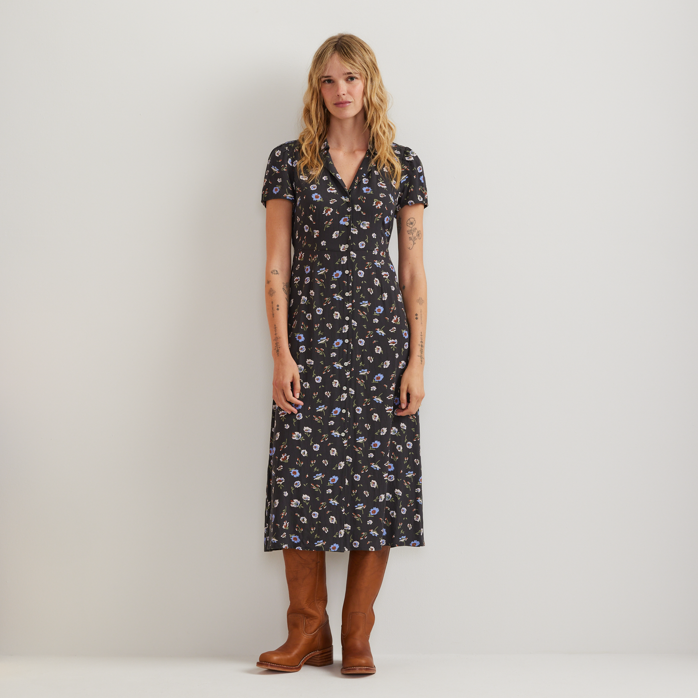 Eddie Bauer Women's Camp Collar SS Midi Dress