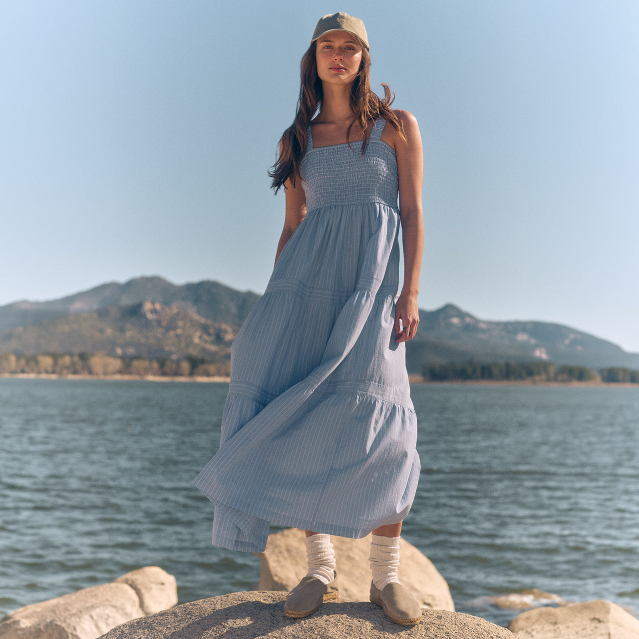 Eddie Bauer Women's Smocked Tiered Midi Dress