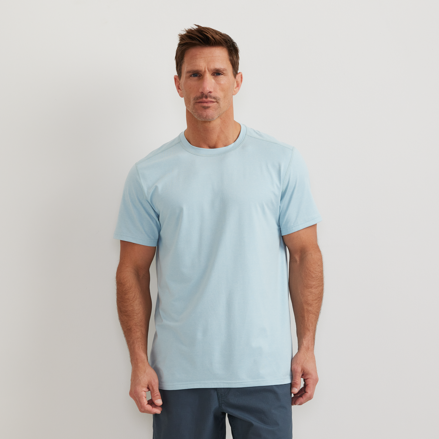 Men's Mountain Trek Short-Sleeve T-Shirt-Lt Blue-Regular-C1