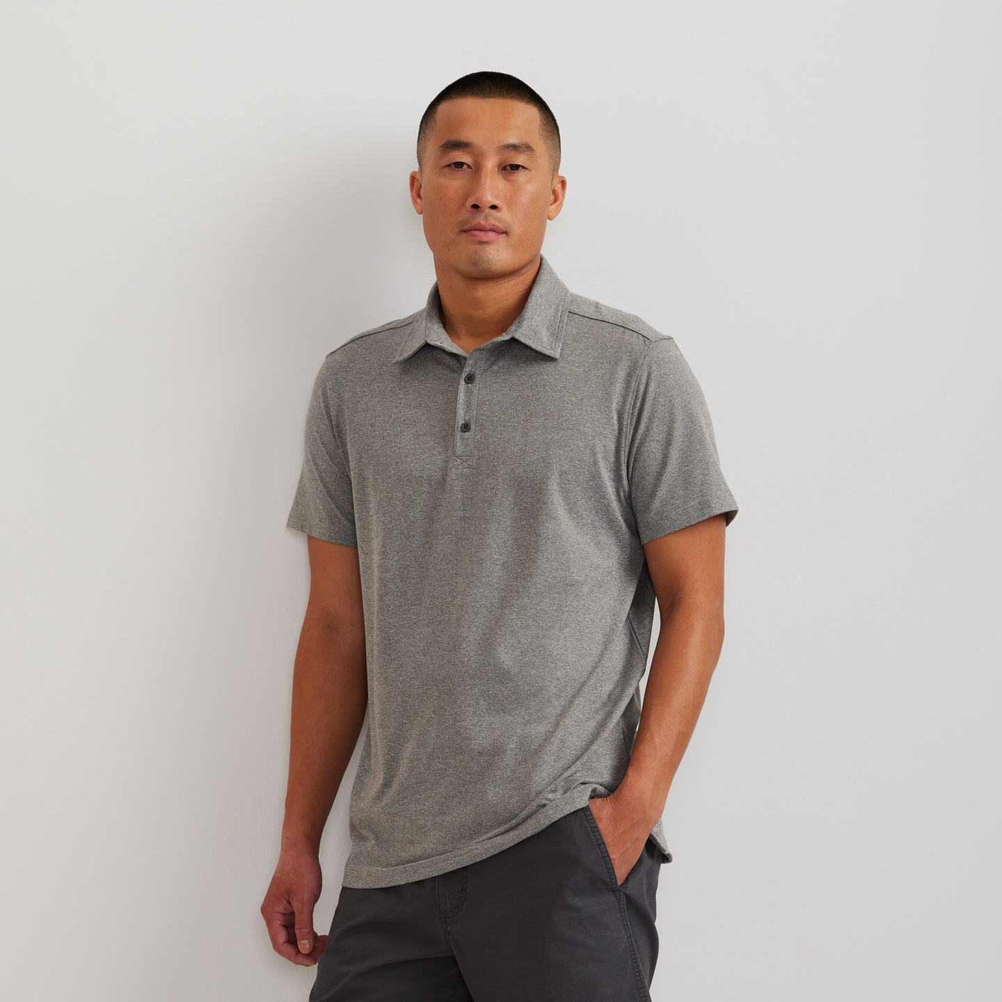 Men's Mountain Trek 2.0 Polo-Med Htr Gray-Regular-C1