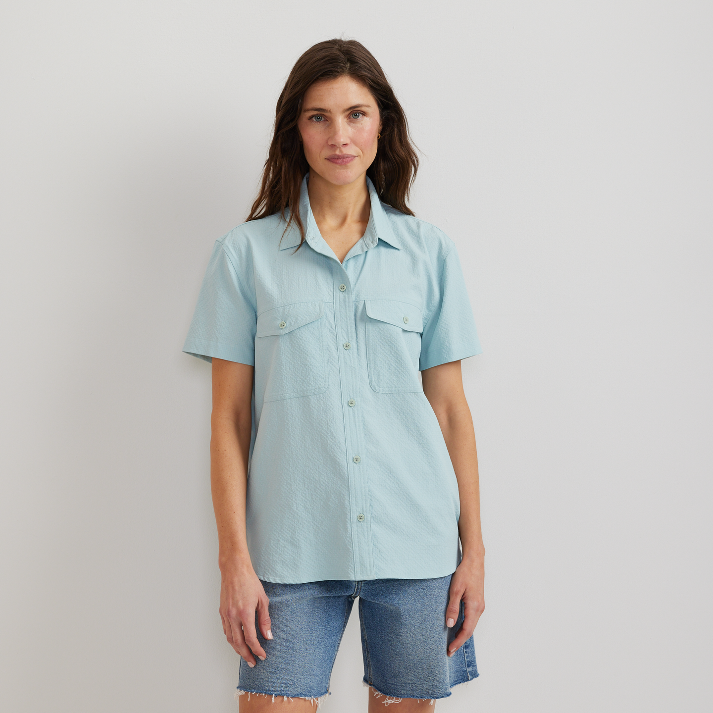 Women's Short-Sleeve Mountain 3.0 Shirt - Solid-Aquamarine-Regular-4