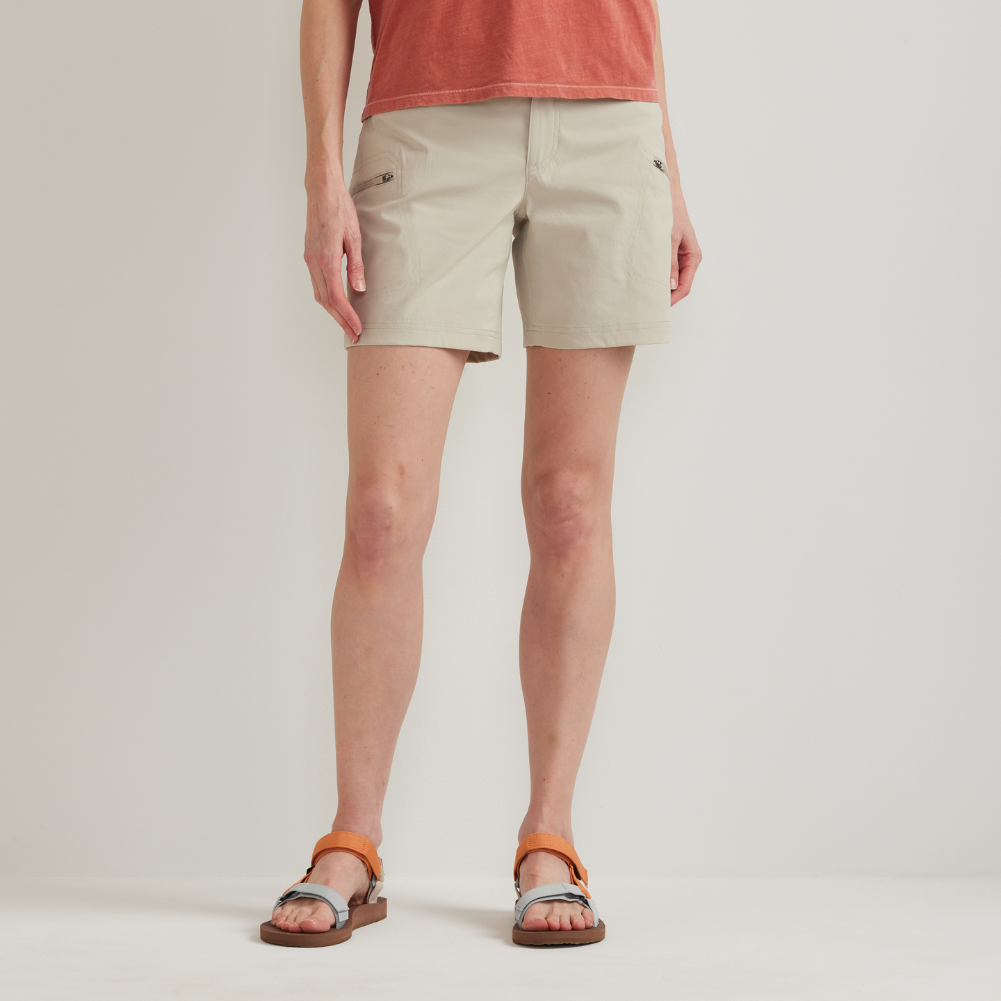 Women's Guide Pro High Rise Shorts-Pumice-Regular-C1