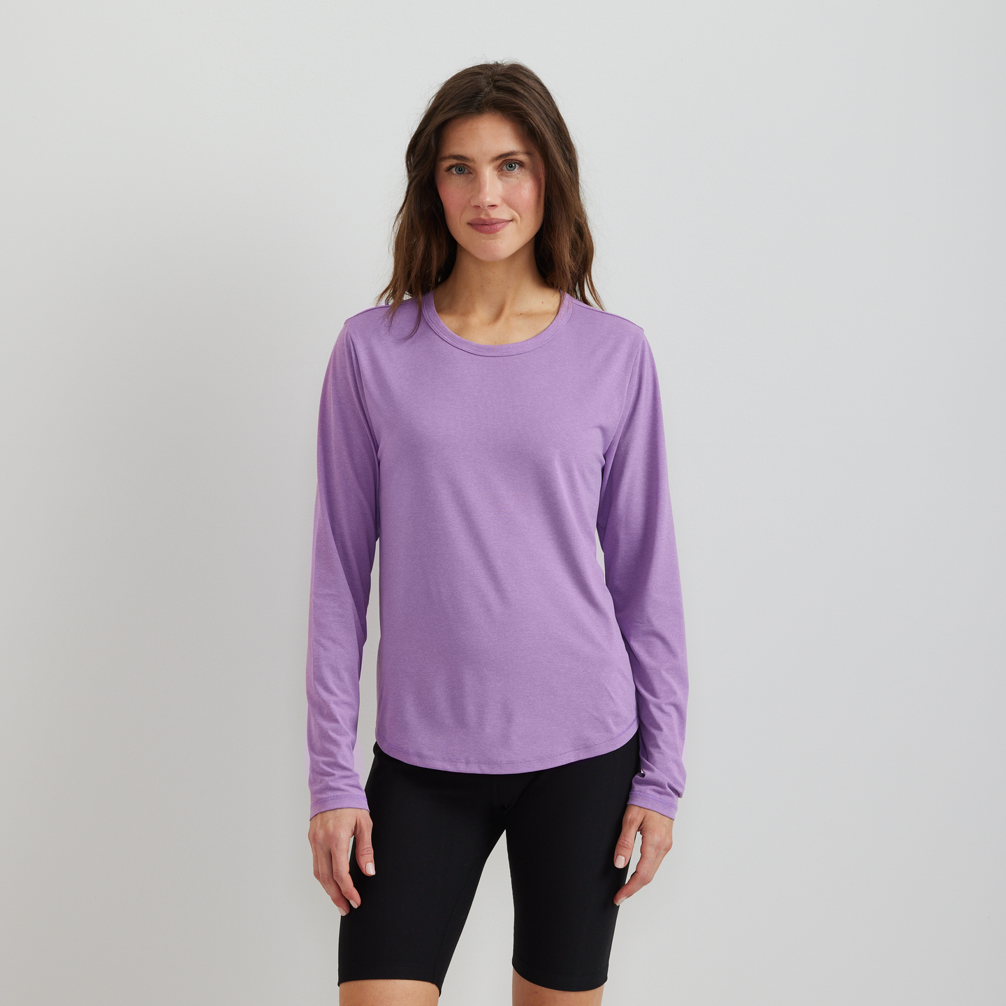 Women's Trek Light Hike Long-Sleeve Crewneck T-Shirt-Hydrgea-Regular-C1