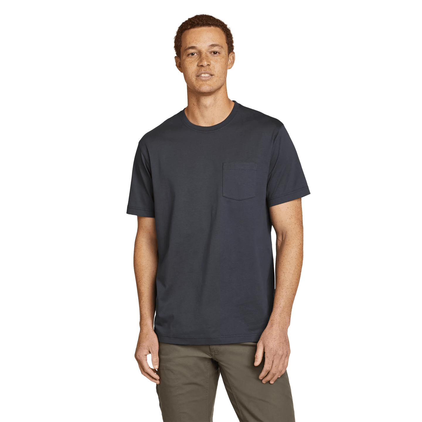 Men's Legend Wash 100% Cotton Short-Sleeve Pocket T-Shirt Regular Midnight Navy-3