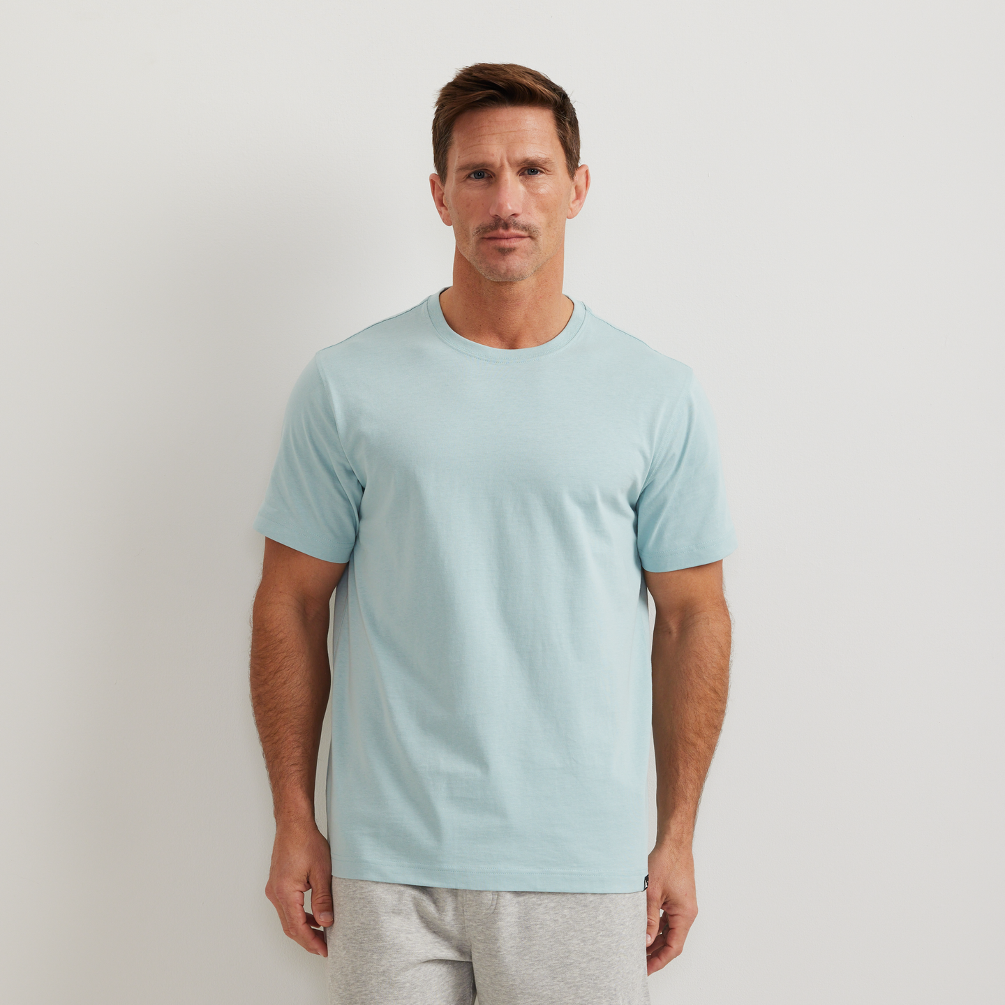 Men's Legend Wash 100% Cotton Short-Sleeve Classic T-Shirt-Aquamarine-Regular-C1