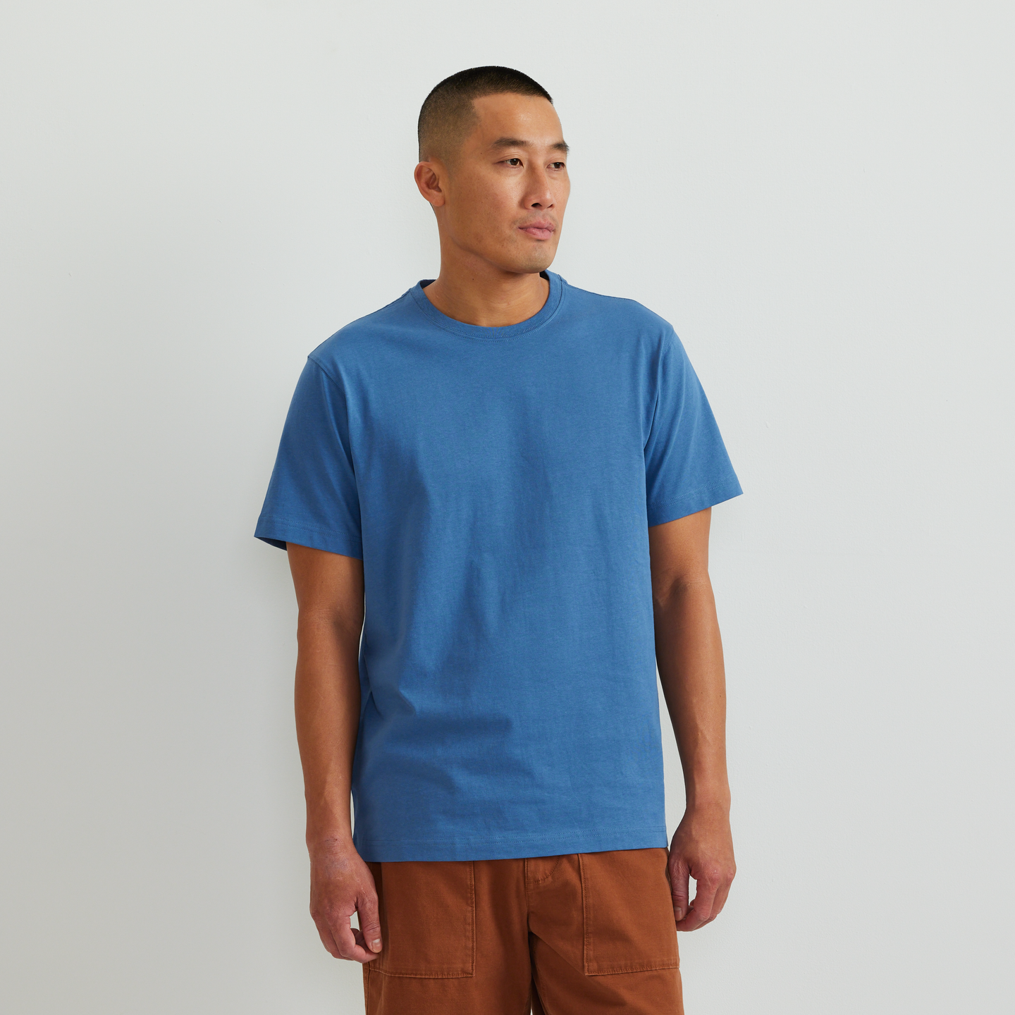 Men's Legend Wash 100% Cotton Short-Sleeve Classic T-Shirt-Tile Blue-Regular-C1