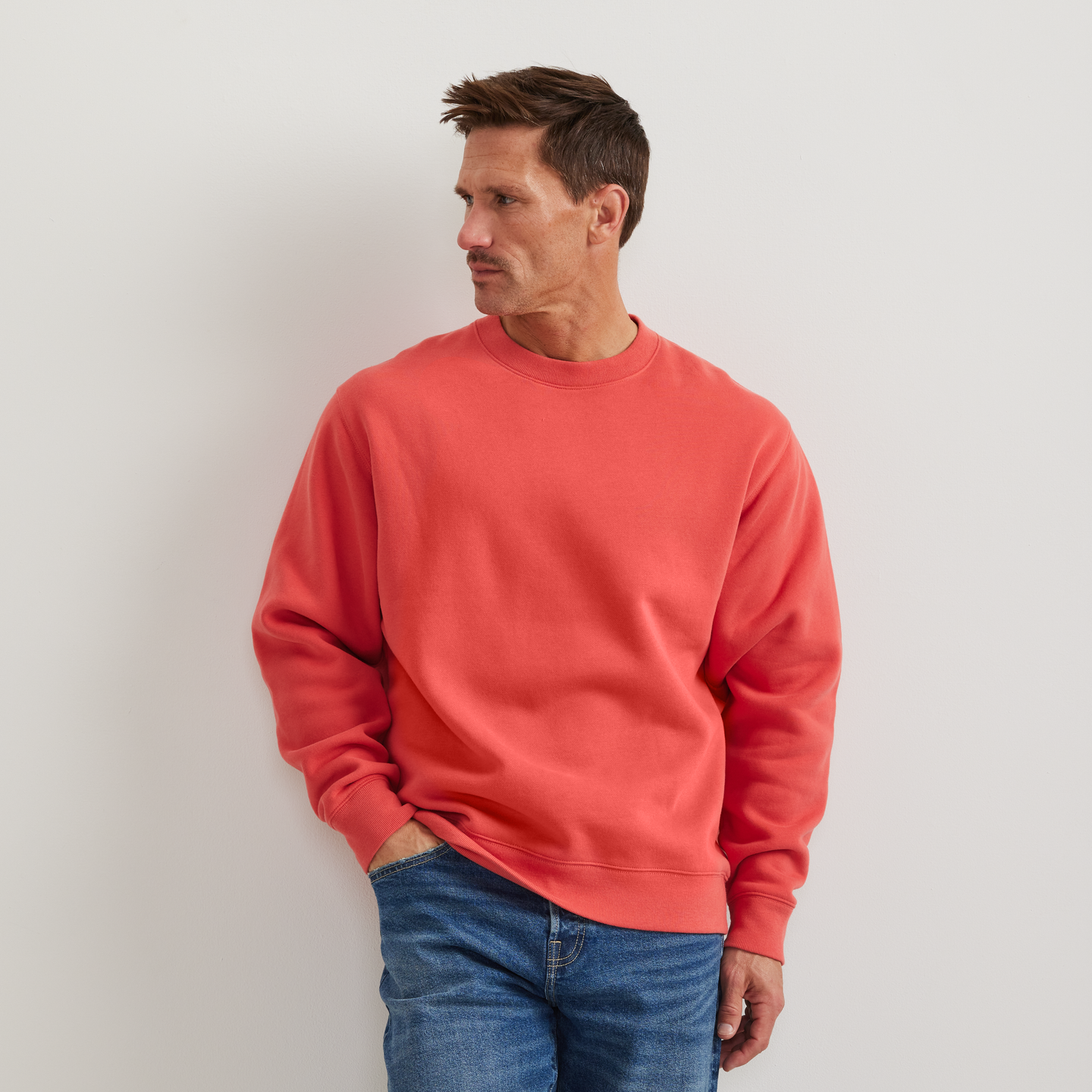 Men's Vintage Soft Crew Sweatshirt-Rhubarb-Regular-C1