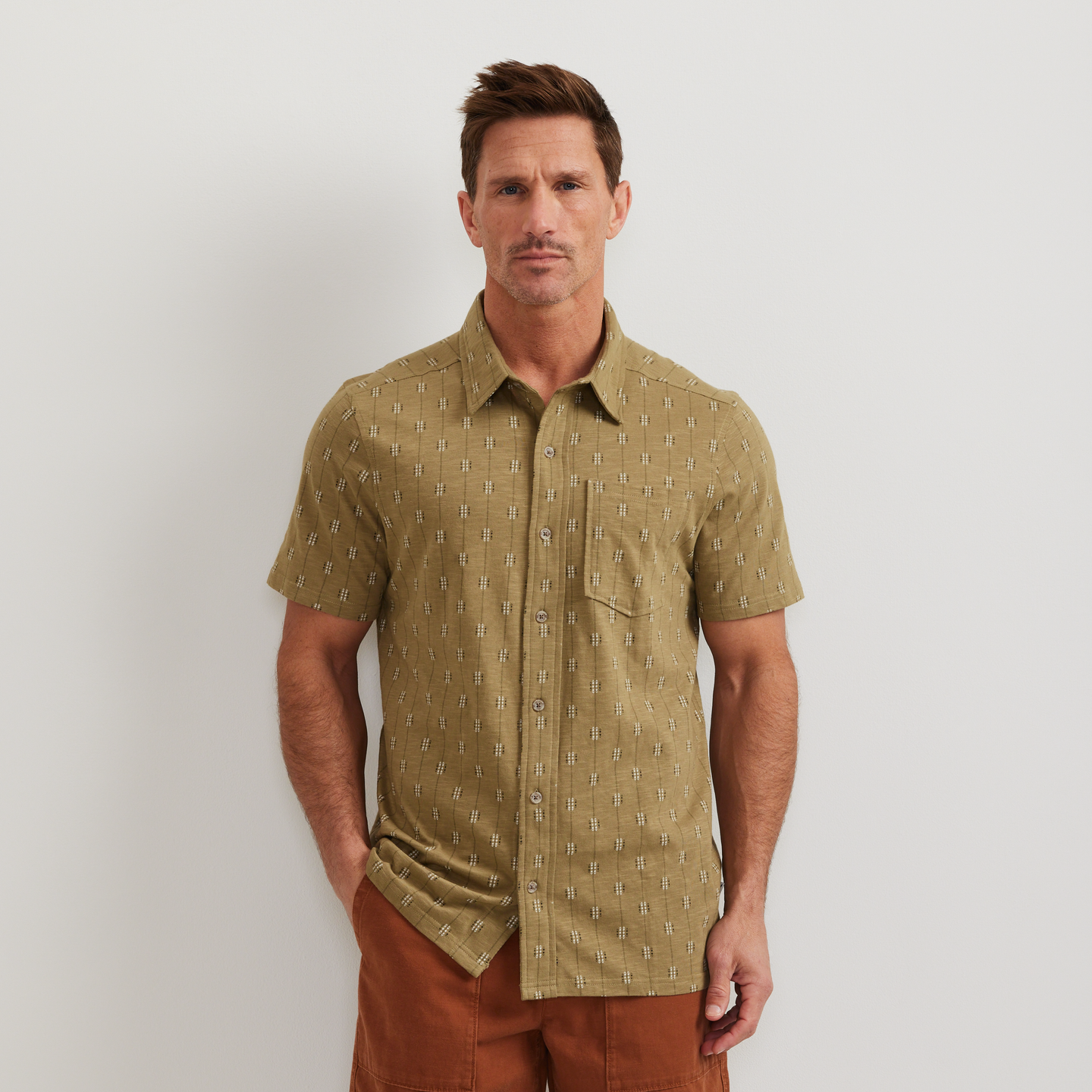 Men's New Baja Button-Up Shirt-Dk Fatigue-Regular-C1