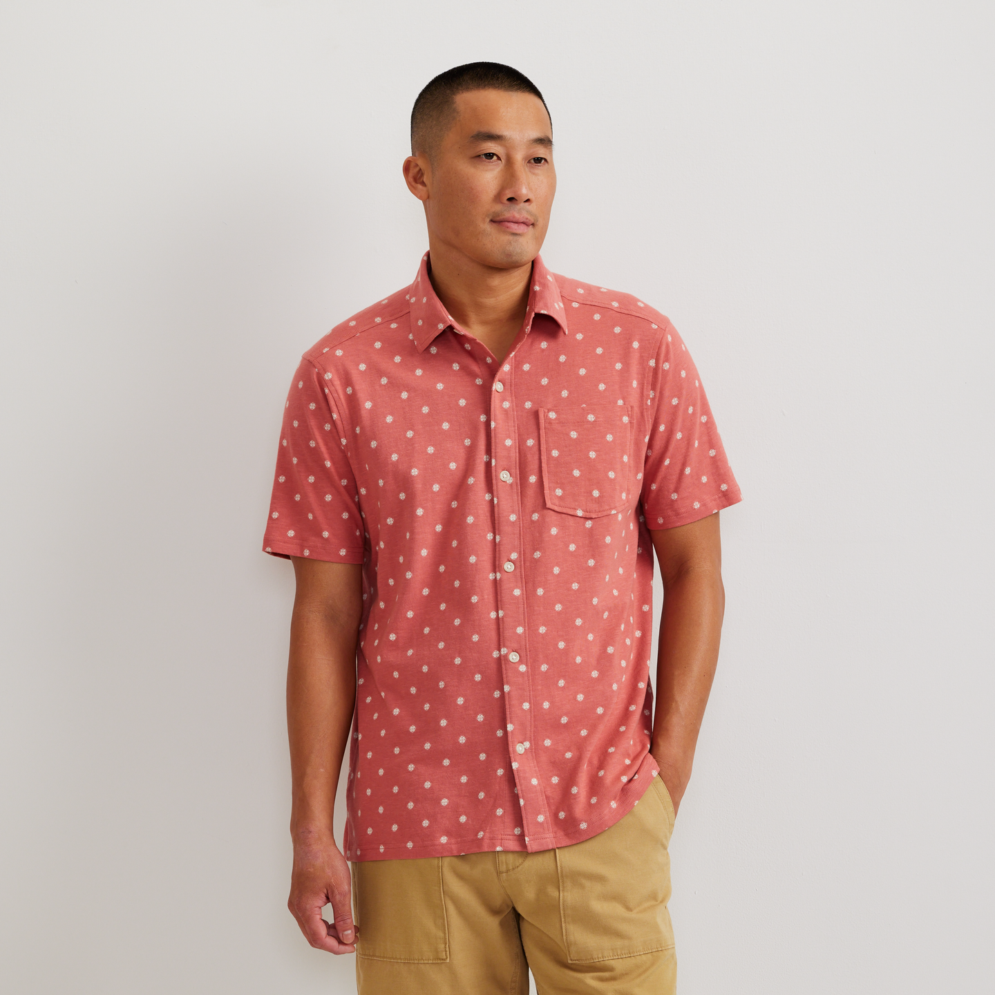 Eddie Bauer Men's SS New Baja Knit Button Up Eddie Bauer Men's SS New Baja Knit Button Up