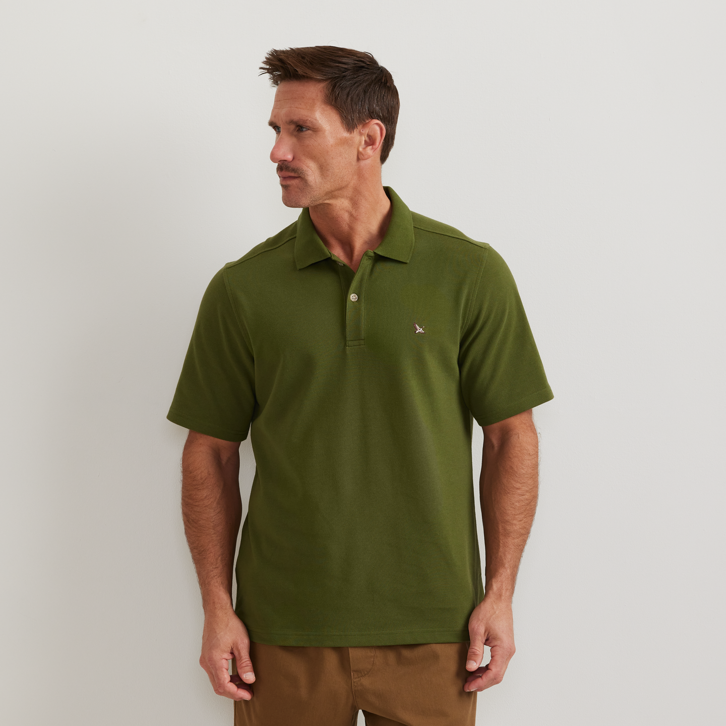 Men's Signature Piqué Short-Sleeve Polo-Irish Moss-Regular-C1